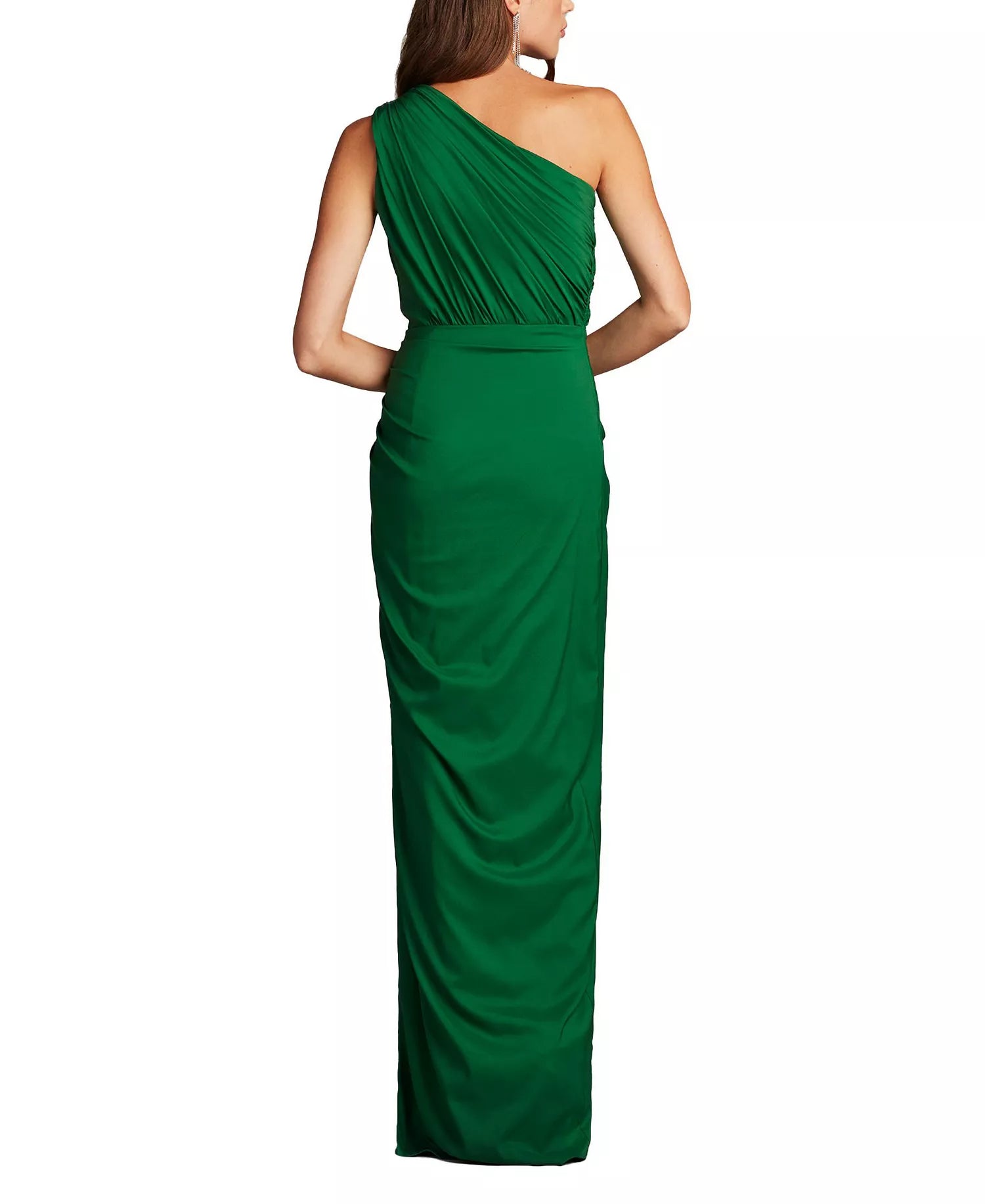 Fluid Sheath One Shoulder Sleeveless Ruched Back Floor Length For Women Prom Dress