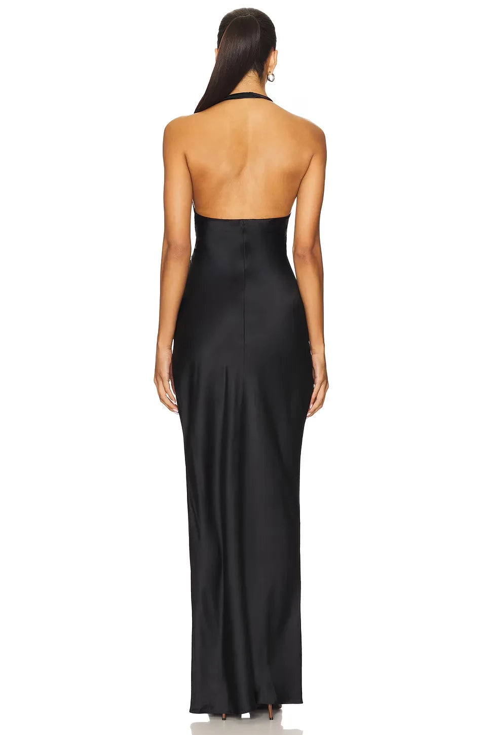 Formal Sheath Halter Neck Sleeveless Open Back Floor Length Evening Dress