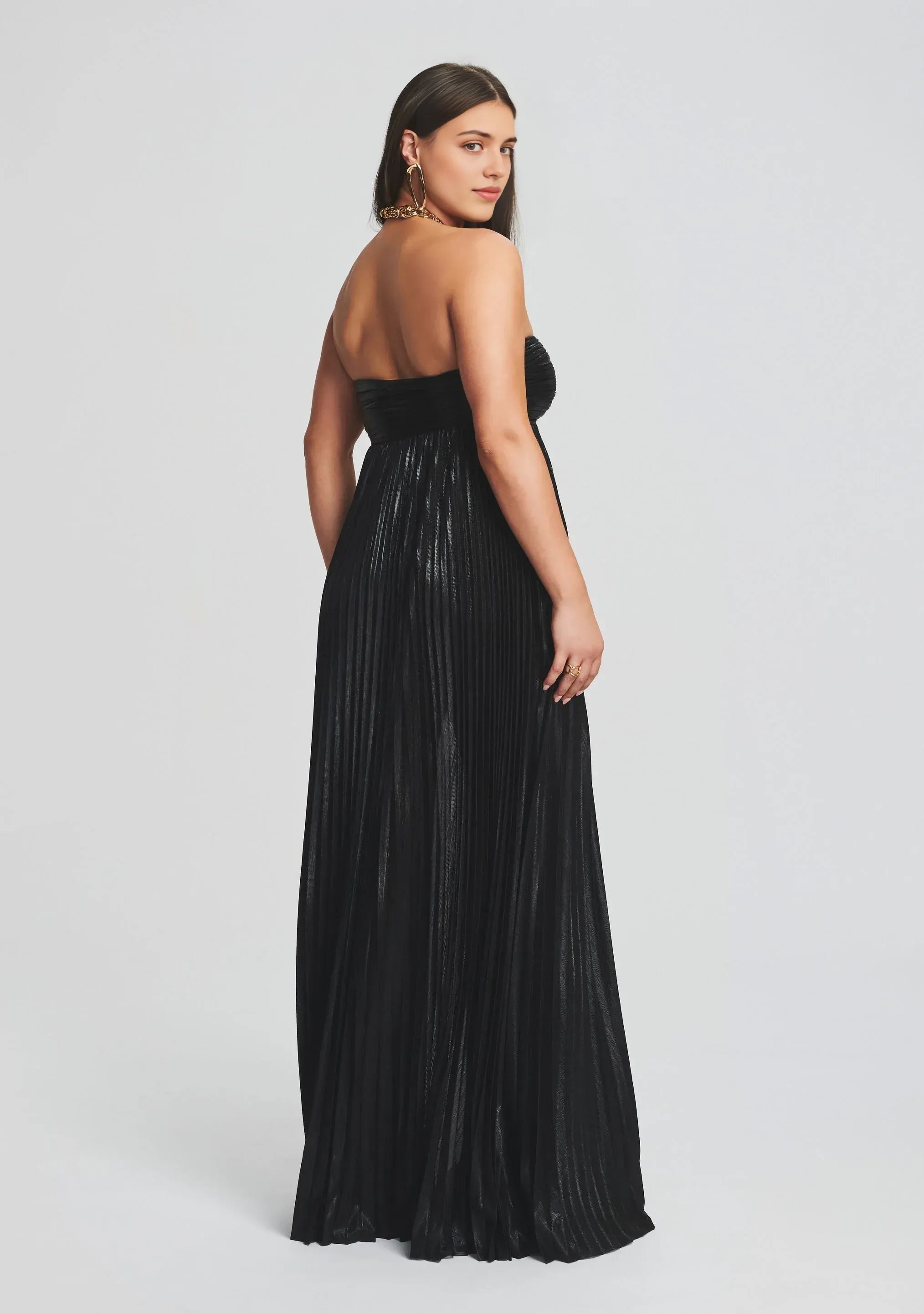 Glam Sheath Strapless Sleeveless Side Slit Floor Length Plus Size Prom Dress