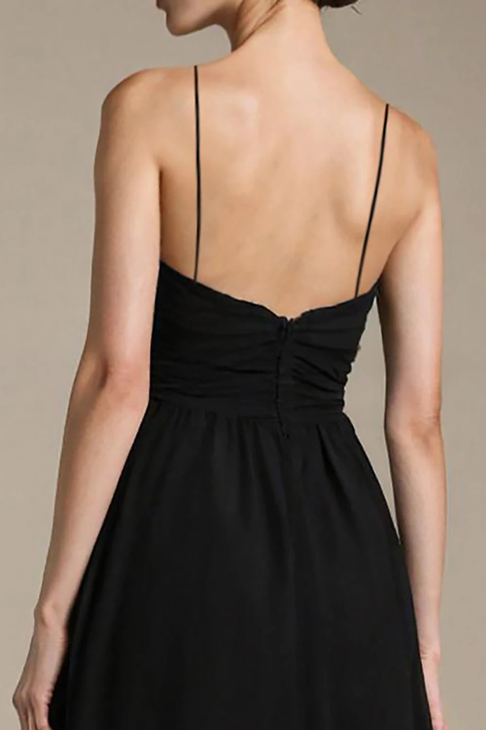 Glamorous A Line Deep V Neck Spaghetti Strap Open Back Evening Dress Homecoming Dress