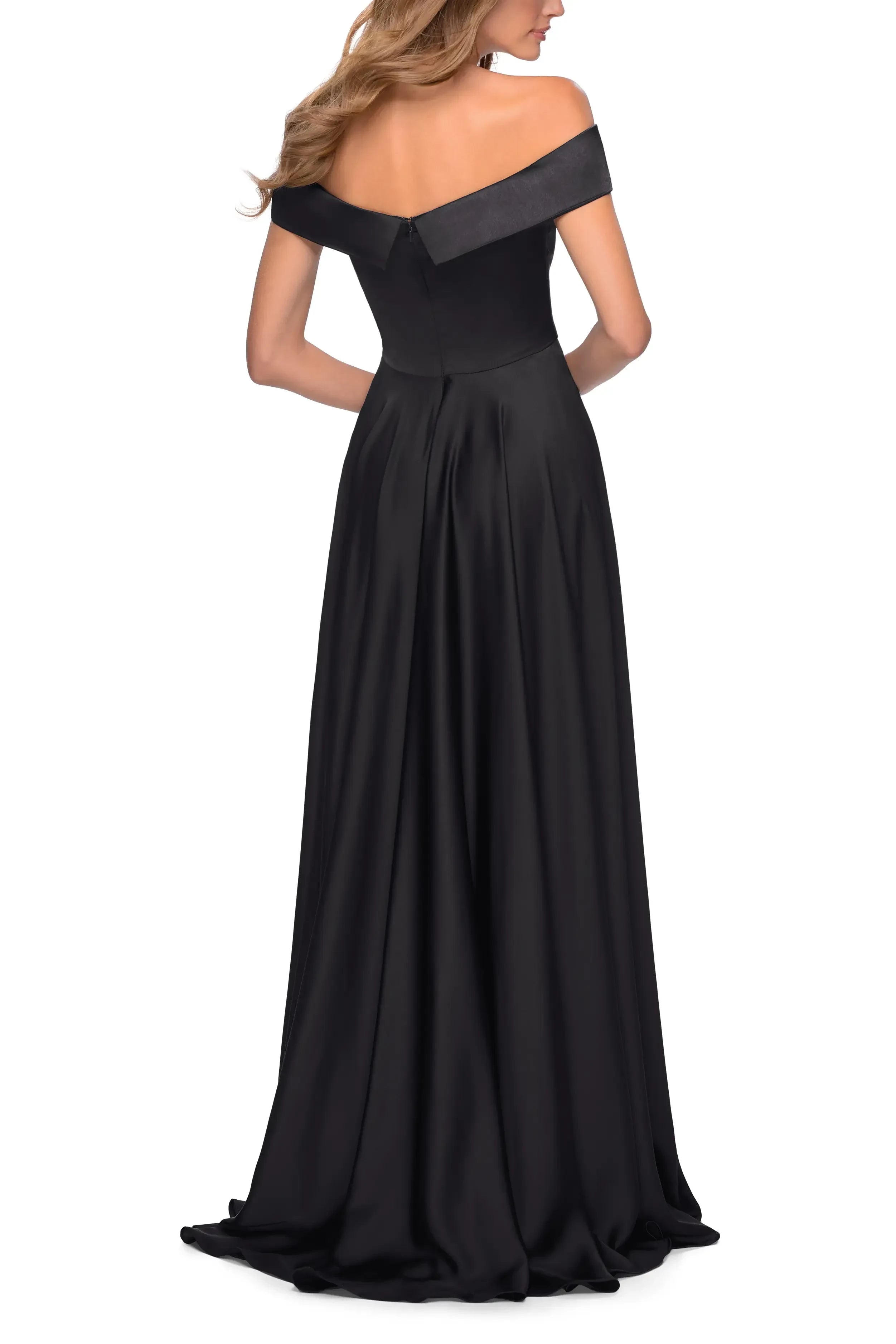 Glamorous A Line Off The Shoulder Sleeveless Zipper Back Floor Length Evening Dress