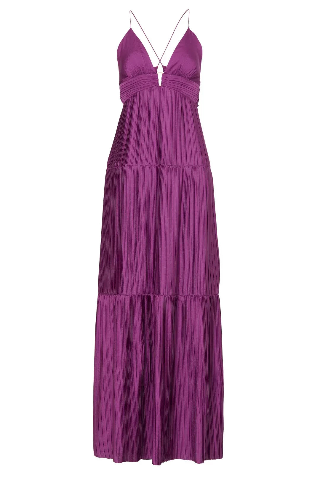 Glamorous A Line Plunge Neck Sleeveless Cutout Back Floor Length Plus Size Prom Dress