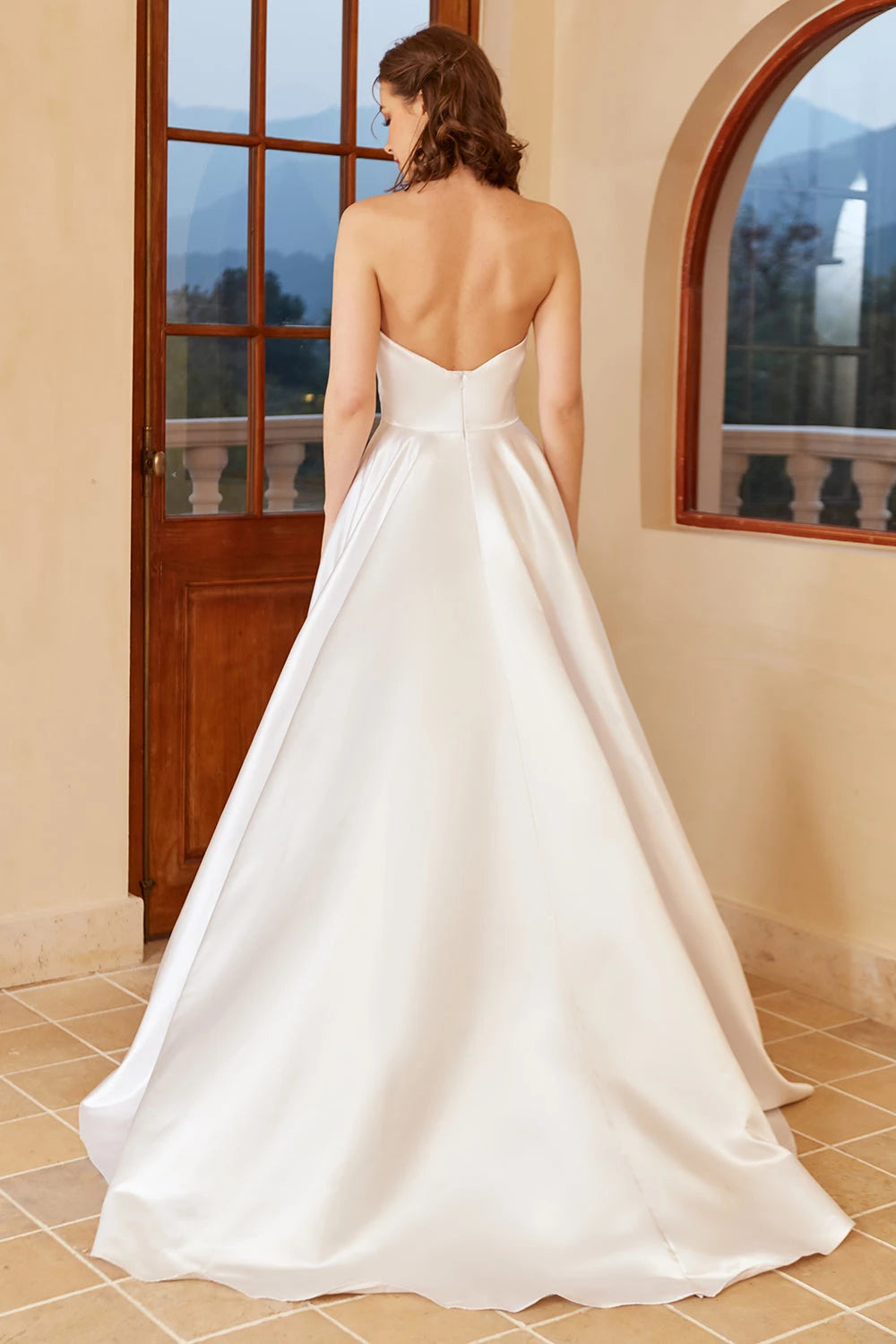 Glamorous A  Line Sweetheart Neck Sleeveless Zipper Back Maxi Wedding Dress