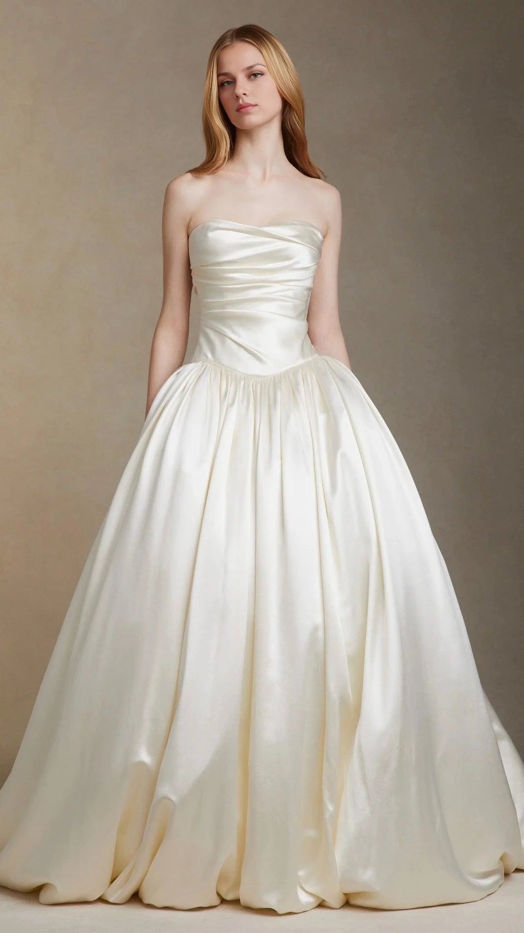 Glamorous Ball Gown Strapless Sleeveless Zip Back Floor Length Wedding Dress