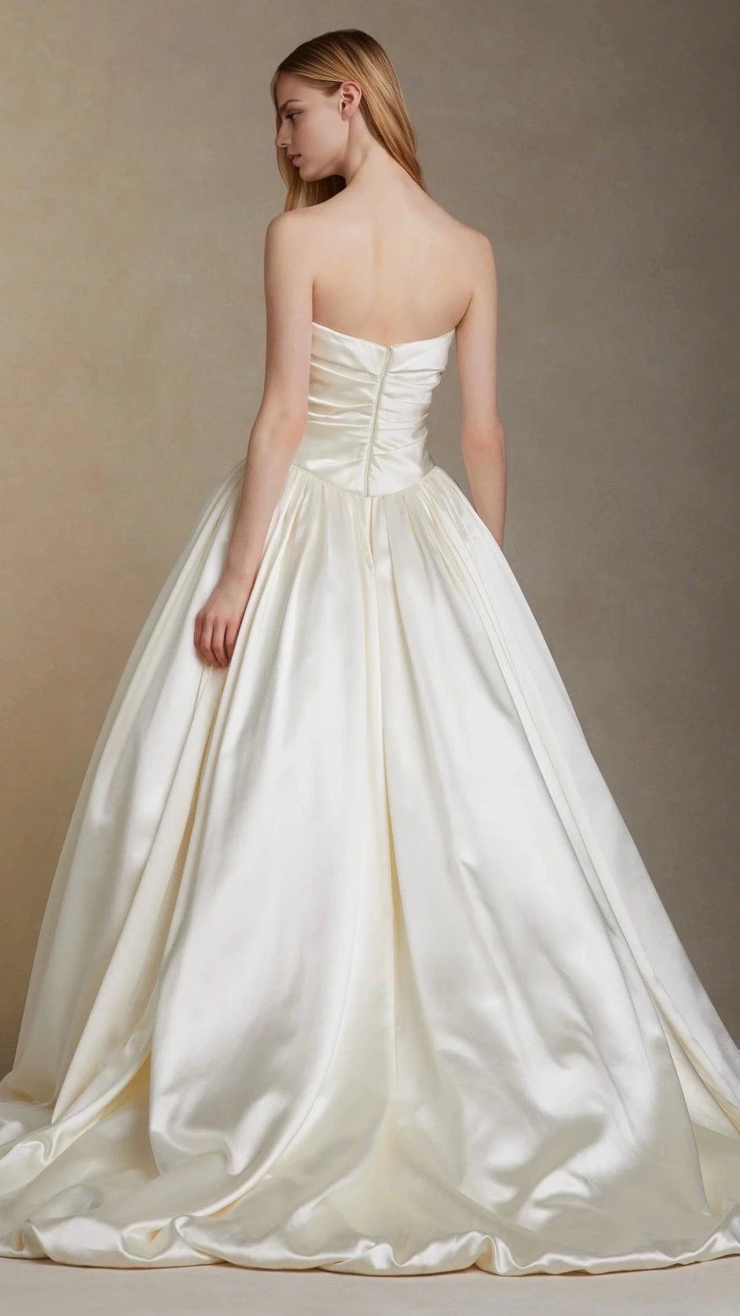 Glamorous Ball Gown Strapless Sleeveless Zip Back Floor Length Wedding Dress