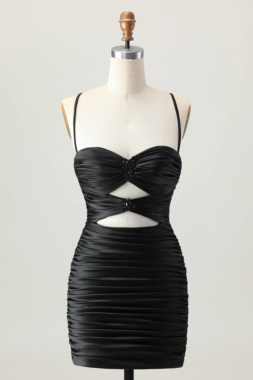 Glamorous Bodycon Sweetheart Neck Sleeveless Lace Up Back Mini Party Dress Homecoming Dress