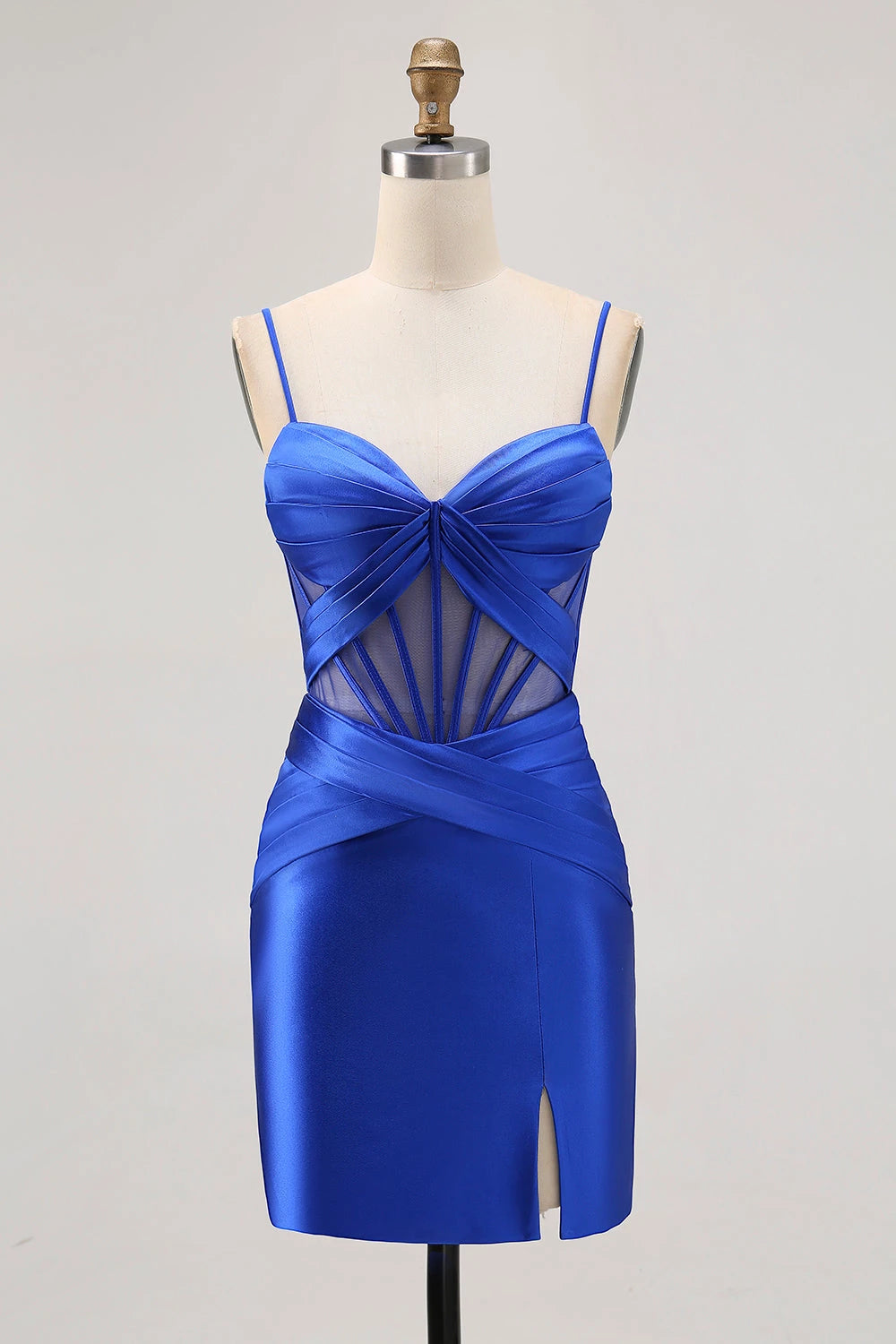 Glamorous Bodycon Sweetheart Neck Sleeveless Mesh-Back Mini Cocktail Dress Homecoming Dress