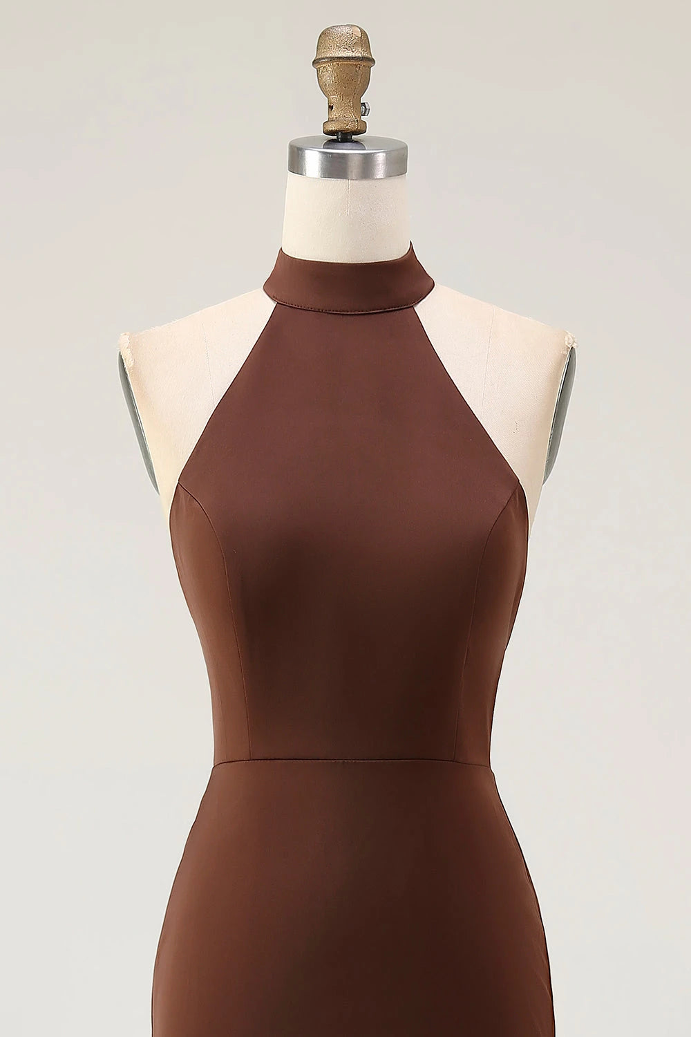 Glamorous Mermaid High Neck Sleeveless Zip Back Floor length Evening Dress Homecoming Dress