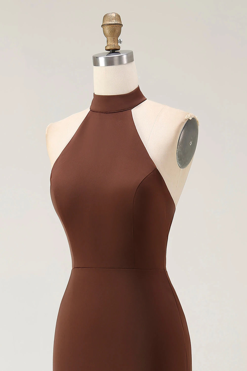 Glamorous Mermaid High Neck Sleeveless Zip Back Floor length Evening Dress Homecoming Dress