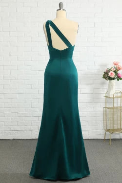 Glamorous Mermaid One Shoulder Sleeveless Open Back Evening Dress Homecoming Dress