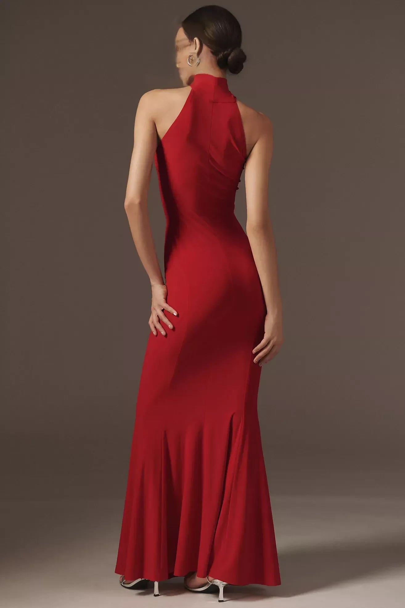 Glamorous Mermaid Strapless Sleeveless High Neck Back Floor Length Evening Dress