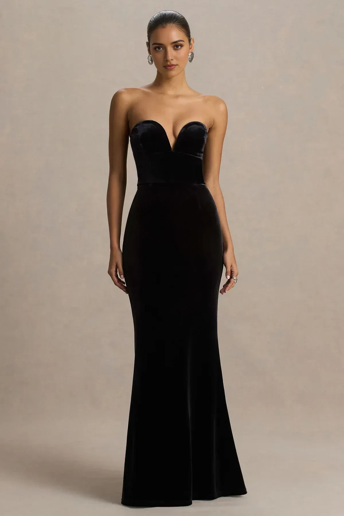 Glamorous Mermaid Strapless Sleeveless Zip Back Floor Length Evening Dress