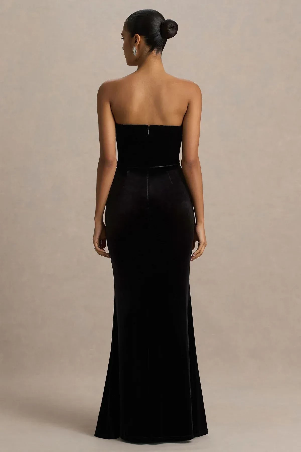 Glamorous Mermaid Strapless Sleeveless Zip Back Floor Length Evening Dress