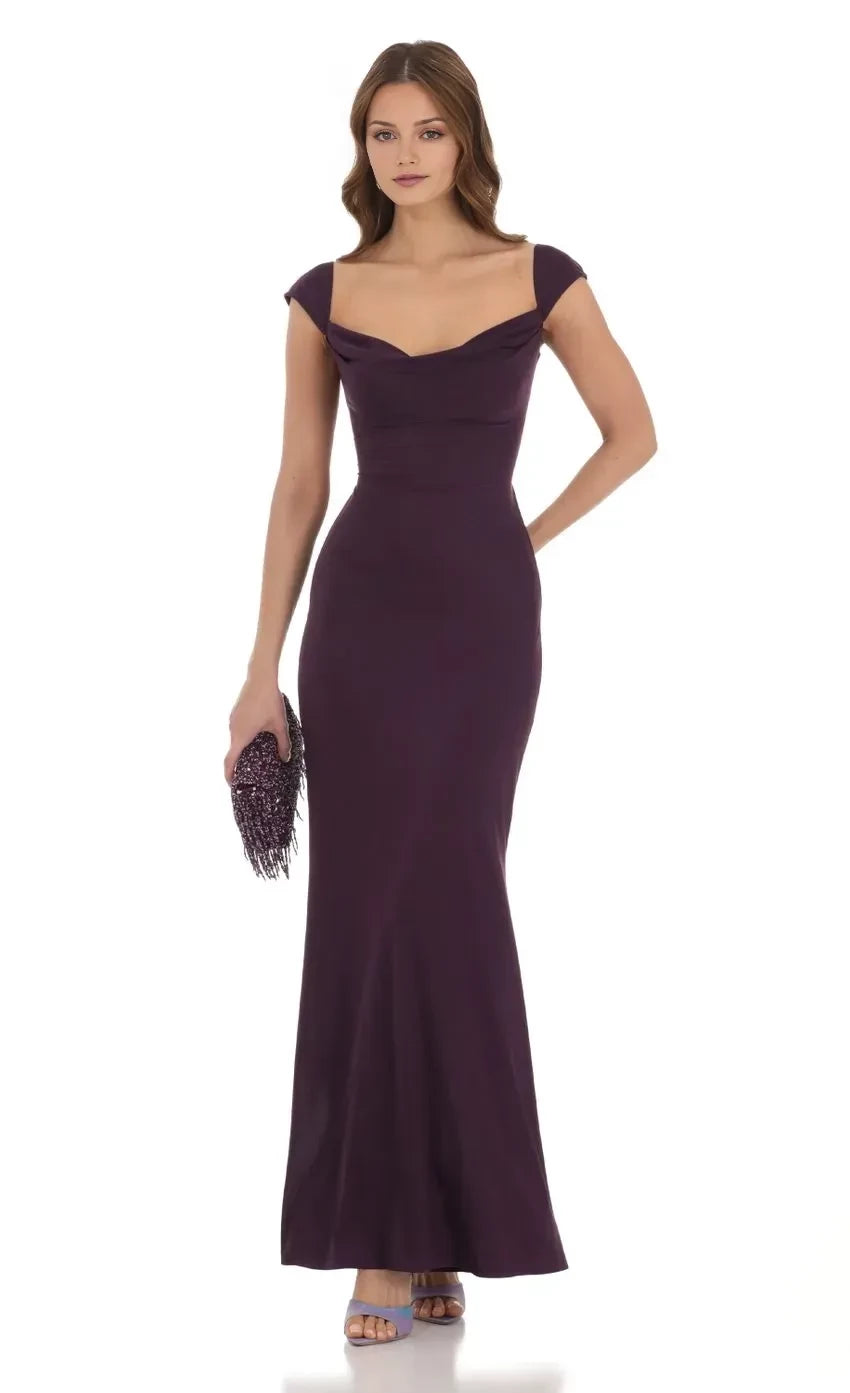Glamorous Mermaid Sweetheart Neck Cap Sleeve Criss Cross Tie Back Floor Length Evening Dress