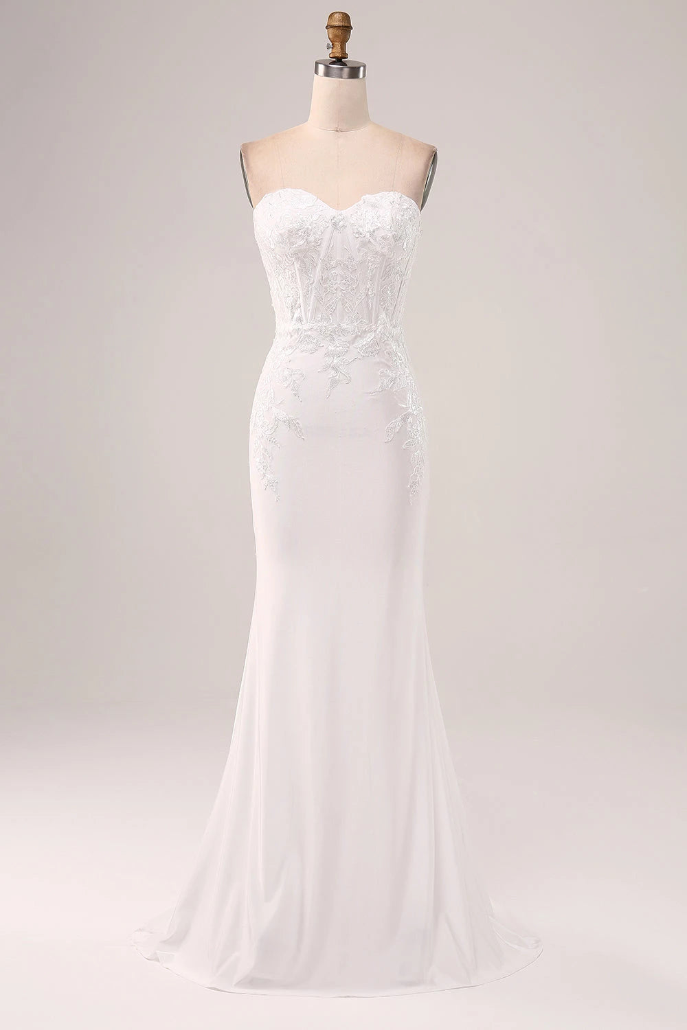Glamorous Mermaid Sweetheart Neck Sleeveless Zipper Back Maxi Wedding Dress