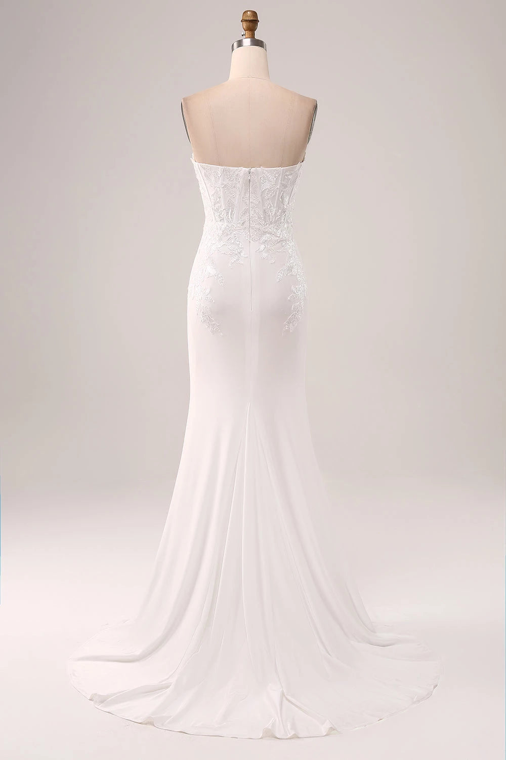 Glamorous Mermaid Sweetheart Neck Sleeveless Zipper Back Maxi Wedding Dress