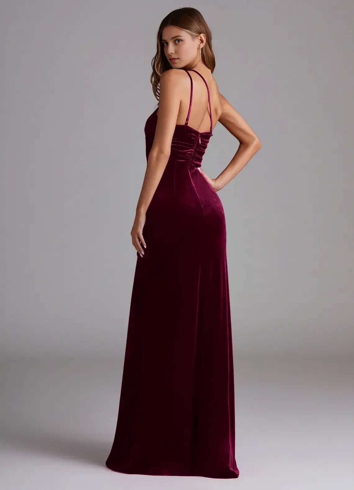 Glamorous Sheath One Shoulder Sleeveless Zip Back Floor Length Bridesmaid Dress ﻿