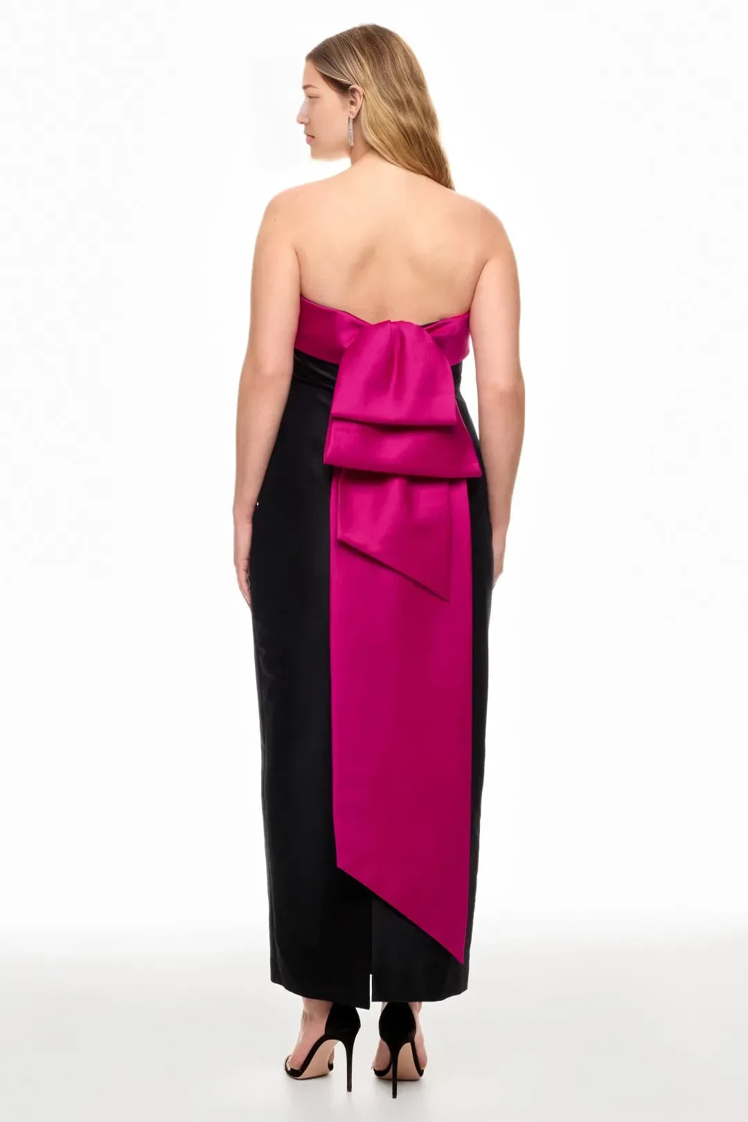 Glamorous Sheath Strapless Sleeveless Contrast Bow Floor Length Plus Size Prom Dress