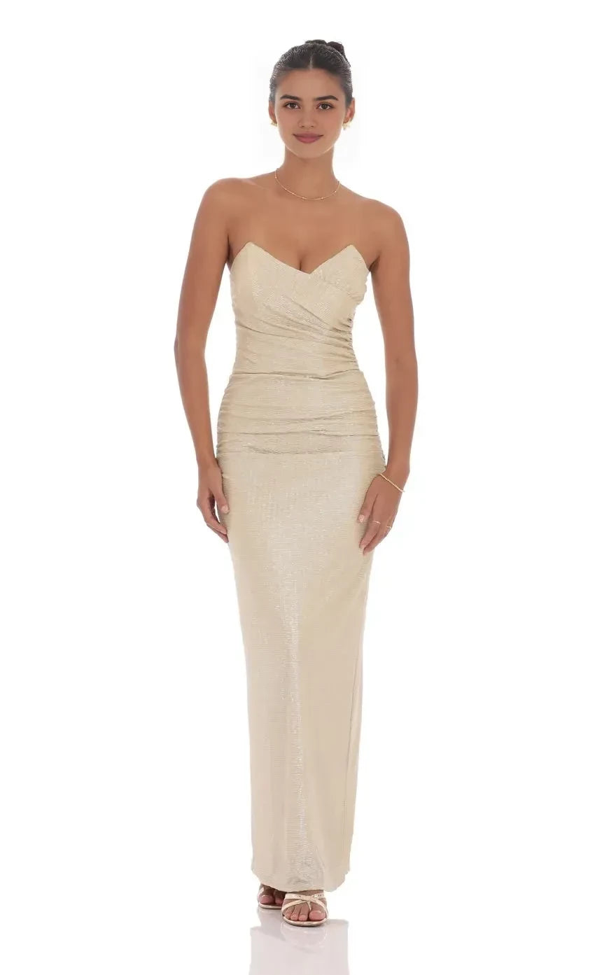 Glamorous Sheath Sweetheart Neck Sleeveless Plain Back Floor Length Evening Dress