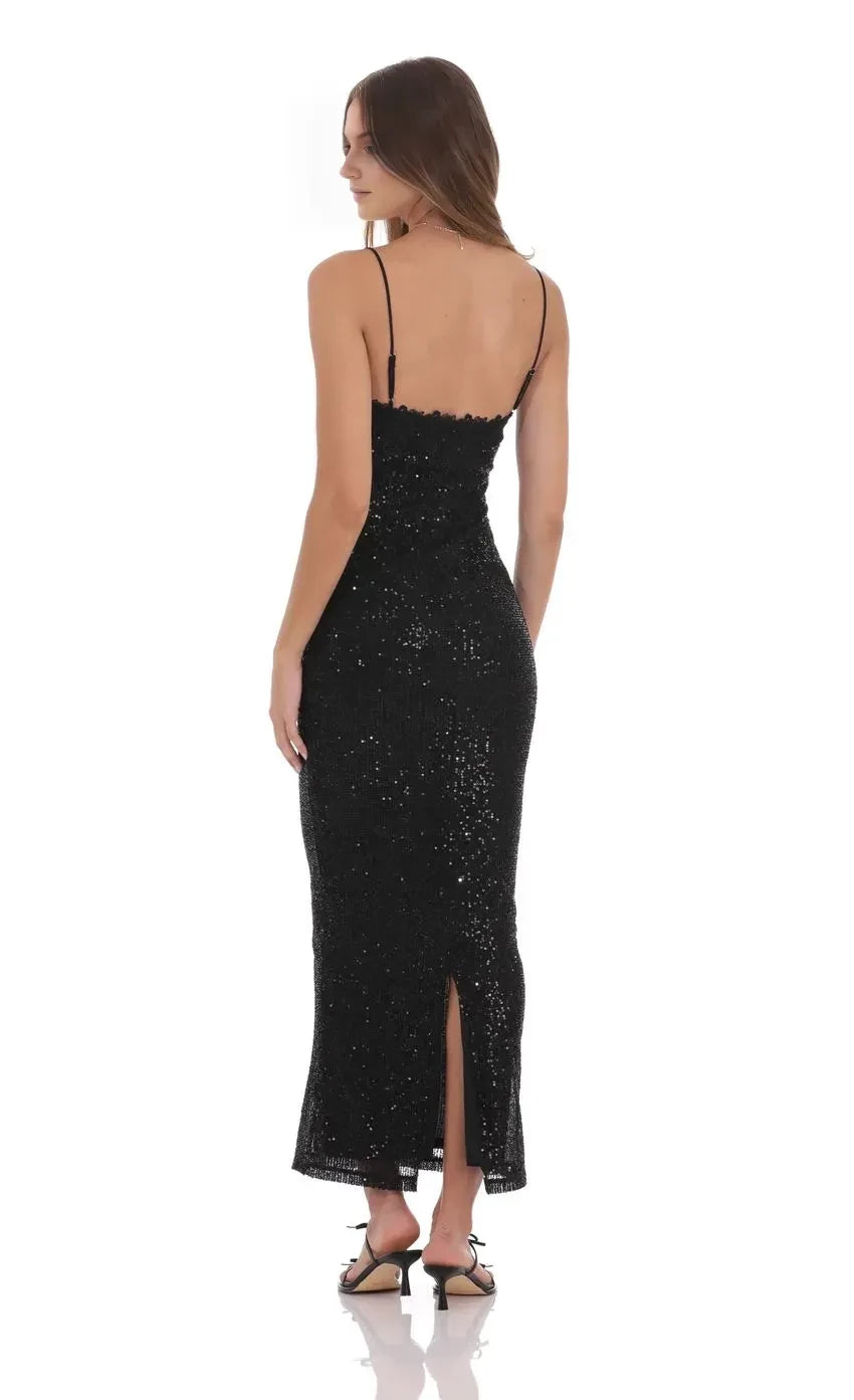 Glamorous Sheath Sweetheart Neck Spaghetti Strap Open Back Floor Length Evening Dress