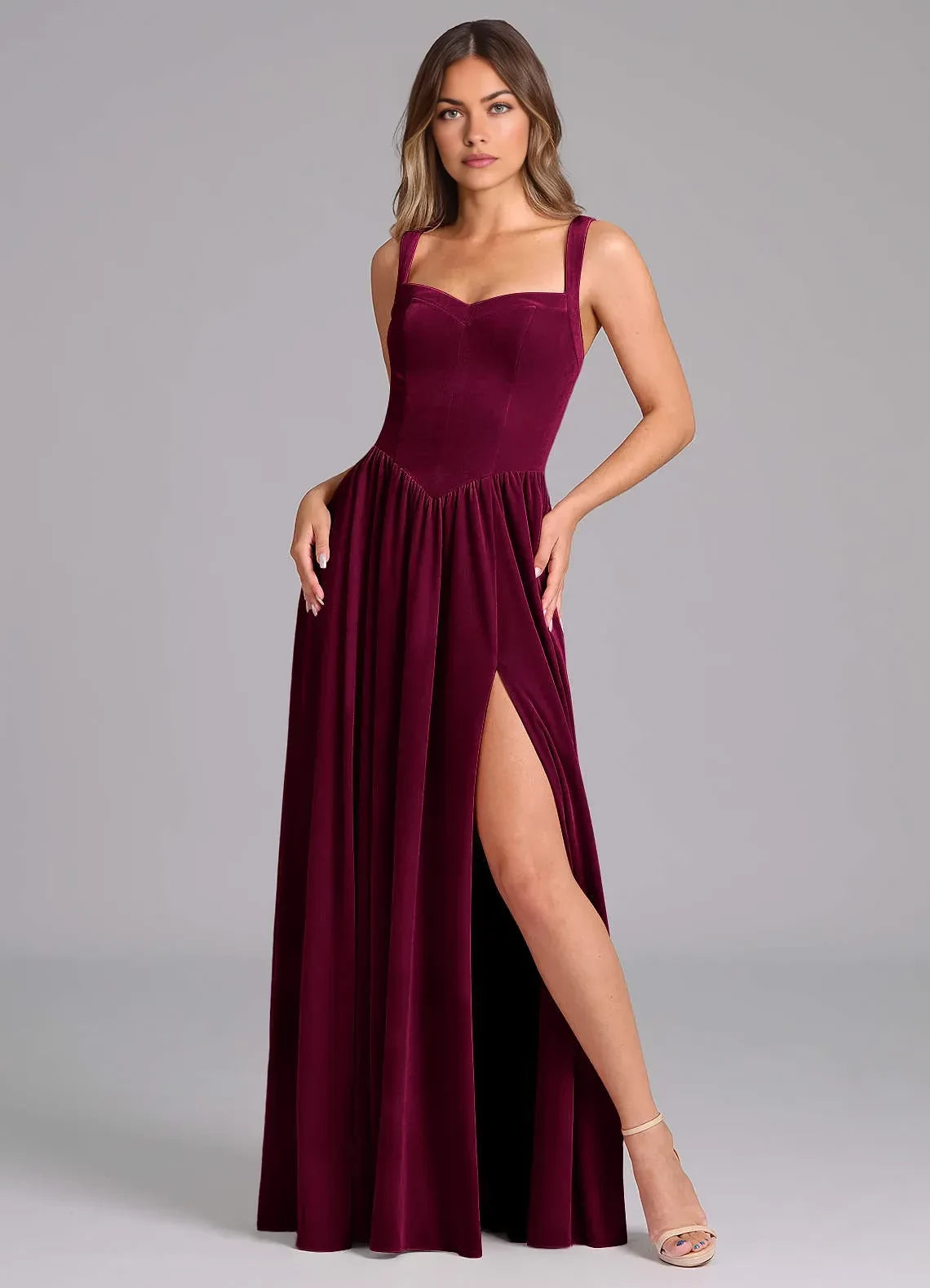 Gorgeous A Line Sweetheart Neck Sleeveless Criss Cross Lace Up Back Floor Length Bridesmaid Dress ﻿