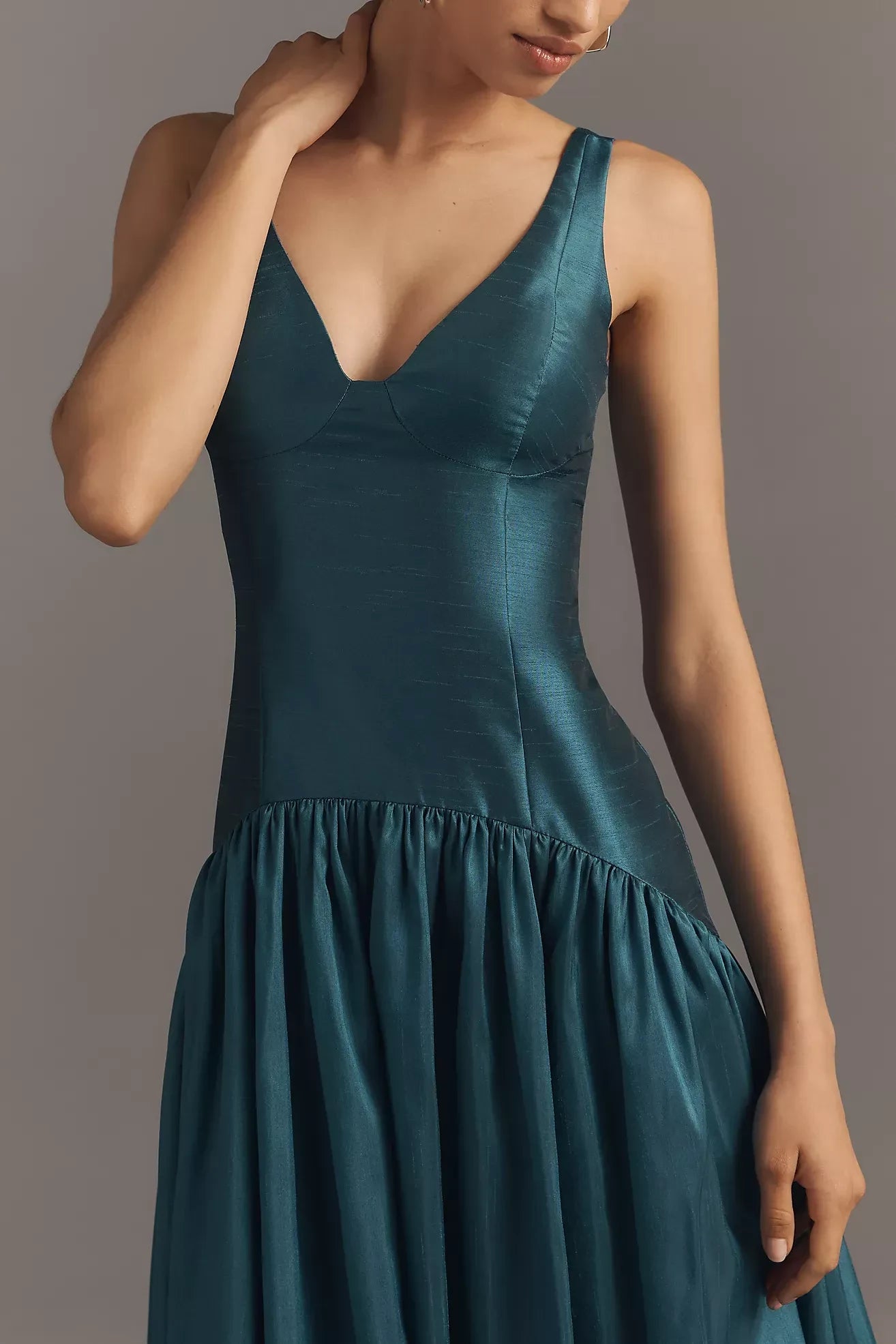 Gorgeous A Line V Neck Sleeveless Zipper Back Floor Length Evening Dress