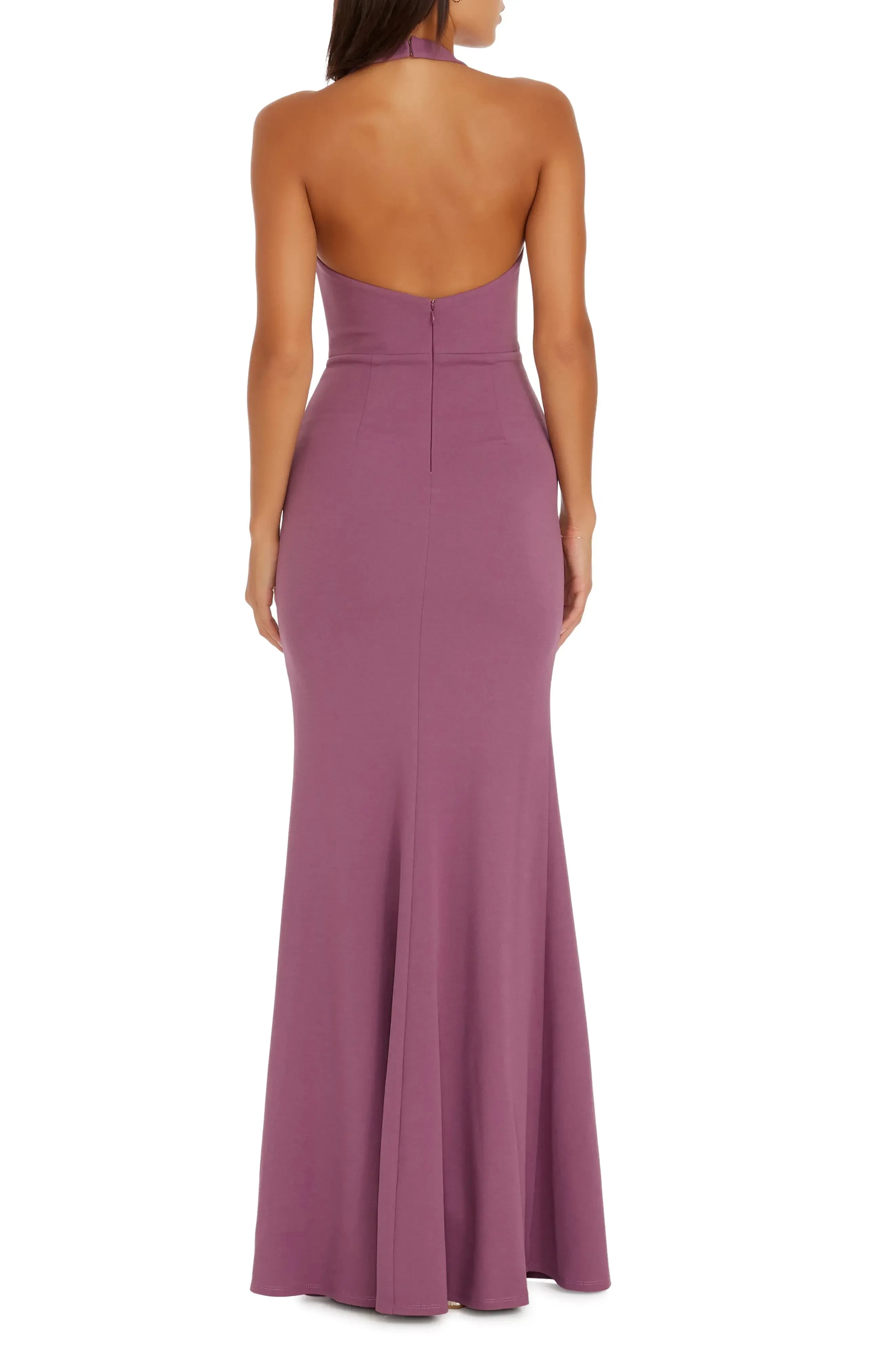 Gorgeous Mermaid Halter Neck Sleeveless Open Back Floor Length Evening Dress