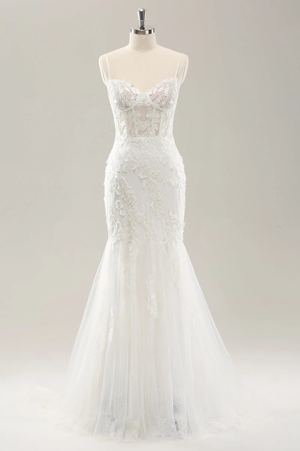 Gorgeous Mermaid Sleeveless Sweetheart Sleeveless Lace Up Back Maxi Wedding Dress