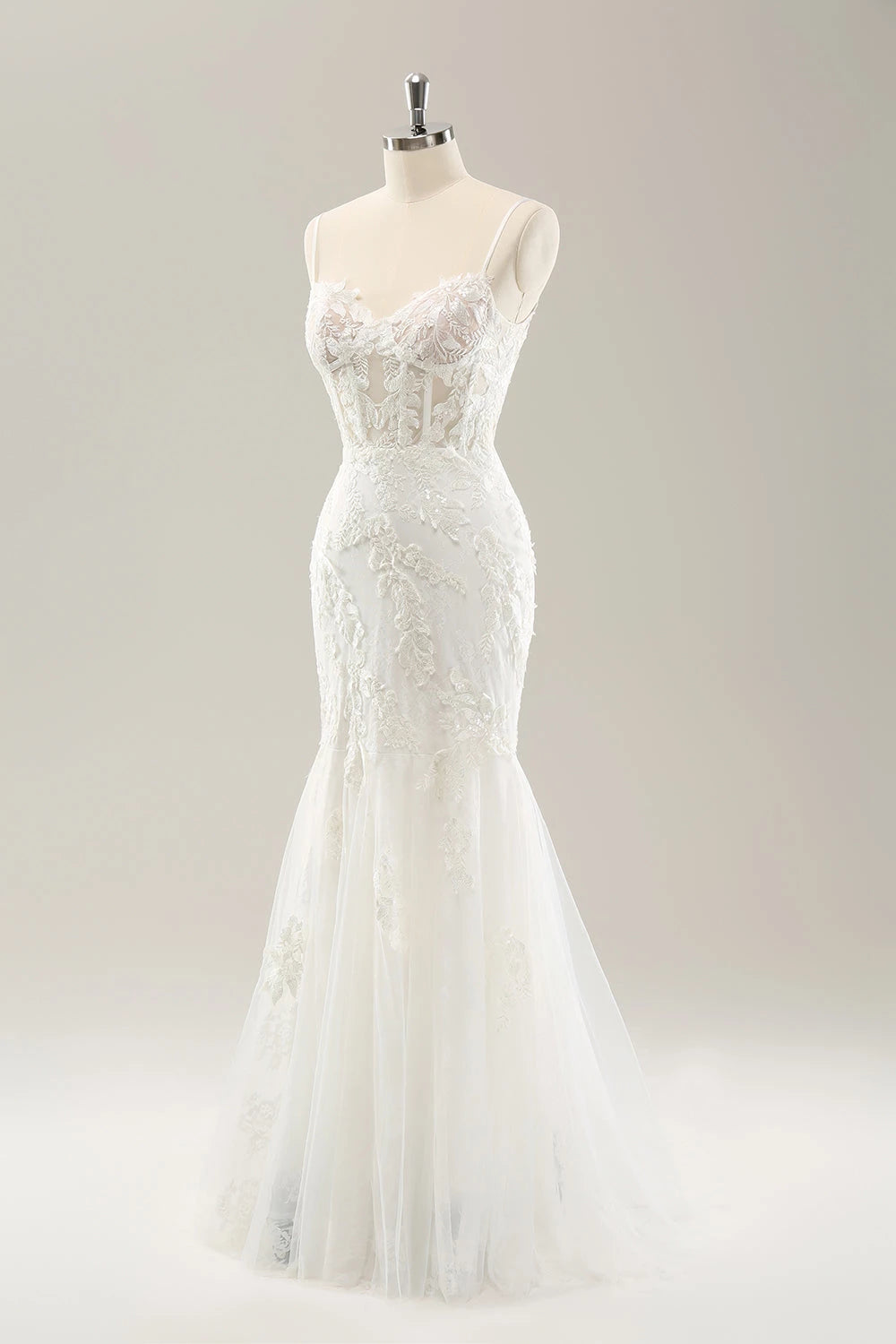 Gorgeous Mermaid Sleeveless Sweetheart Sleeveless Lace Up Back Maxi Wedding Dress