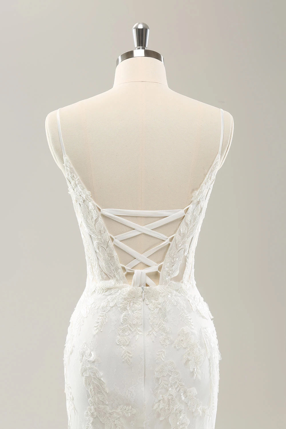 Gorgeous Mermaid Sleeveless Sweetheart Sleeveless Lace Up Back Maxi Wedding Dress