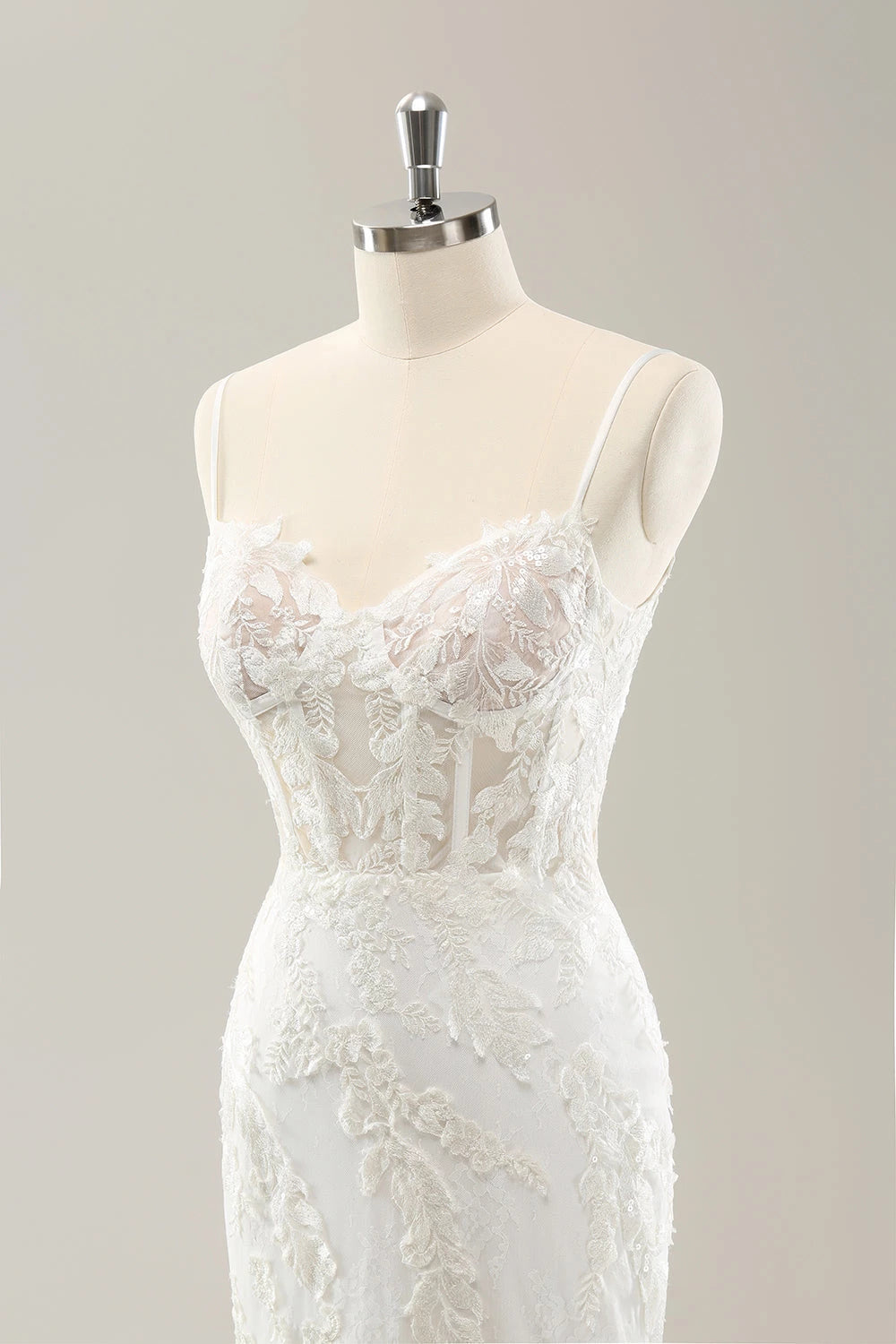 Gorgeous Mermaid Sleeveless Sweetheart Sleeveless Lace Up Back Maxi Wedding Dress