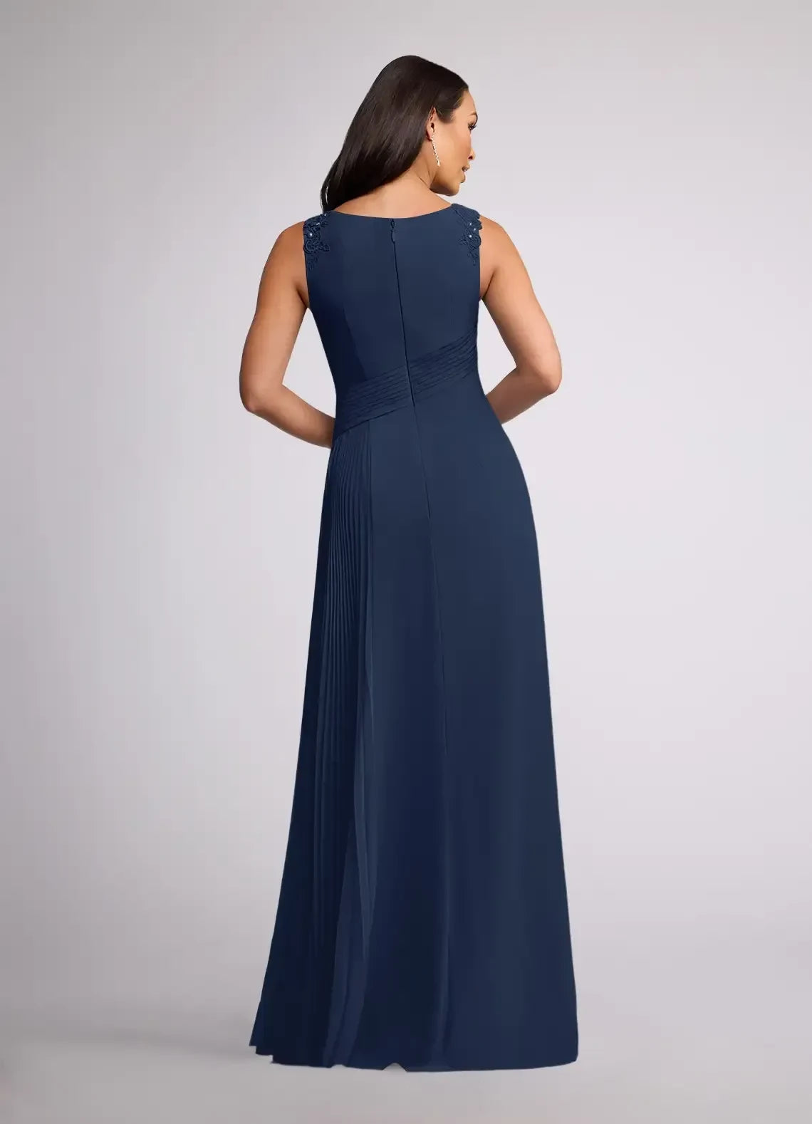 Gorgeous Sheath Boat Neck Sleeveless Zipper Back Floor Length Mother of the Bride Dress