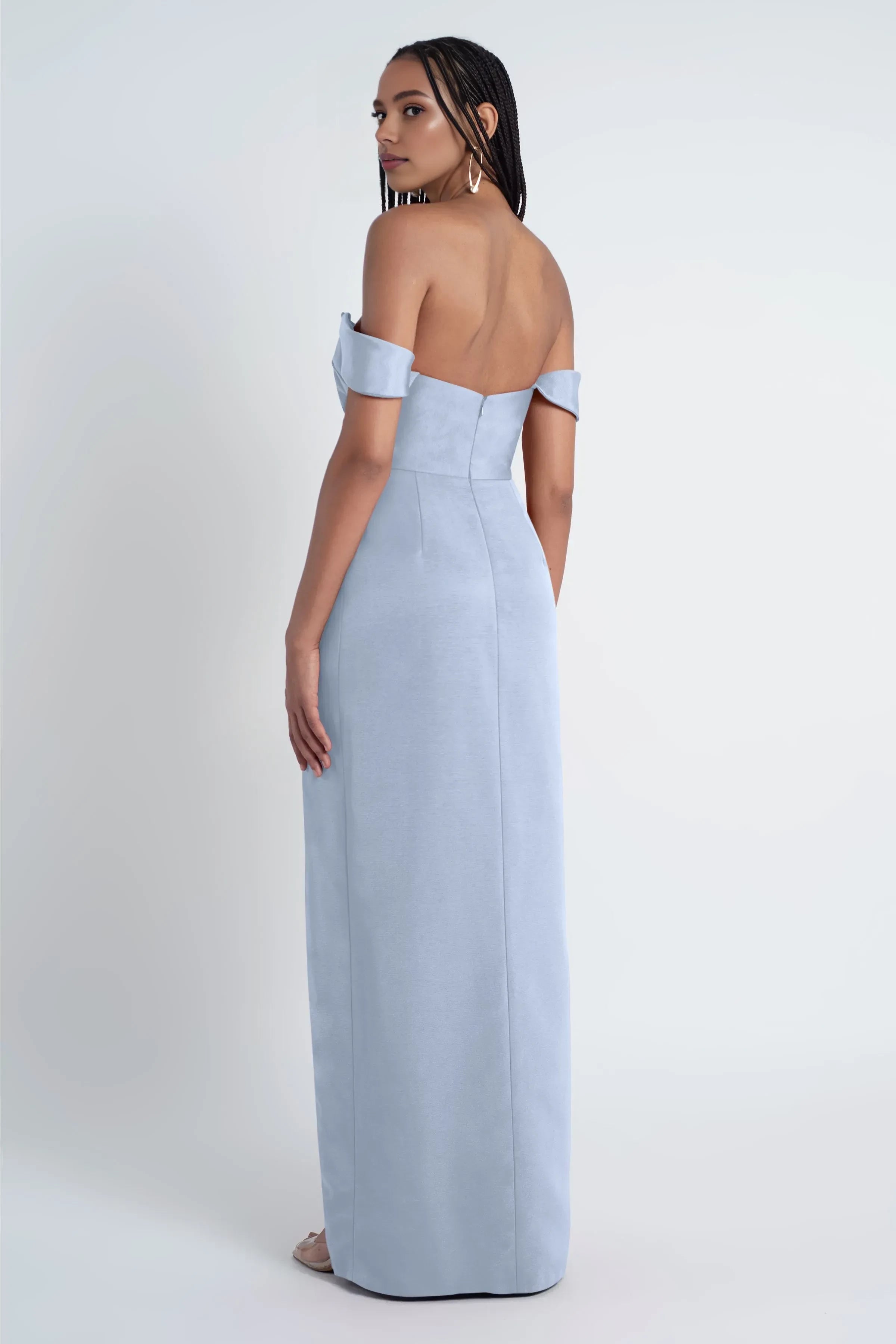 Gorgeous Sheath Off Shoulder Short Sleeve Zipper Back Floor Length Evening Dress