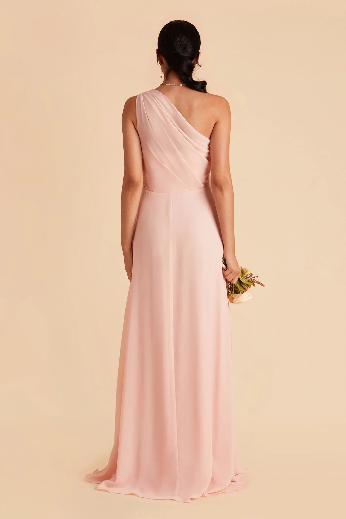 Gorgeous Sheath One Shoulder Sleeveless Open Back Floor Length Bridesmaid Dress