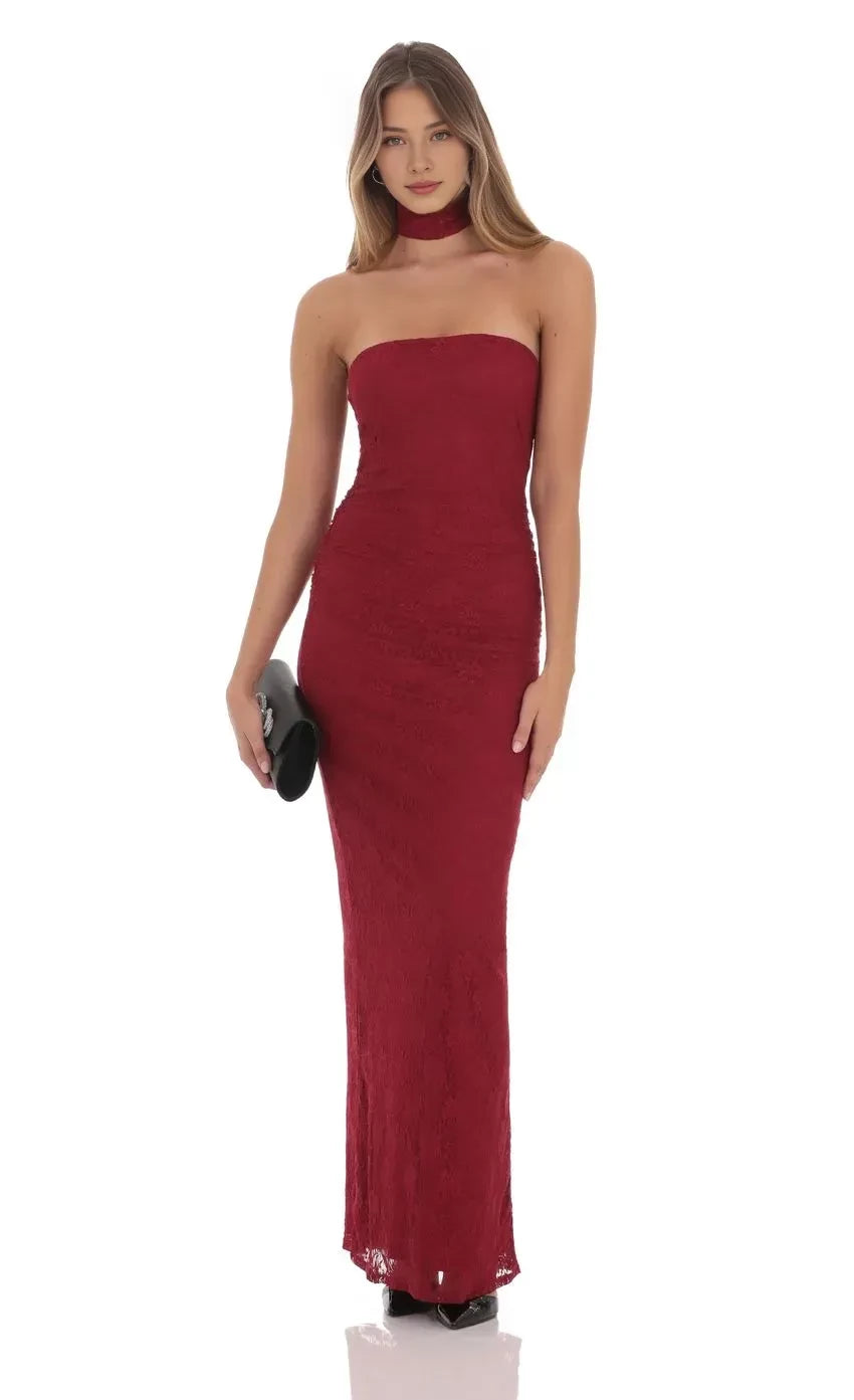 Gorgeous Sheath Strapless Sleeveless Tie Back Floor Length Evening Dress