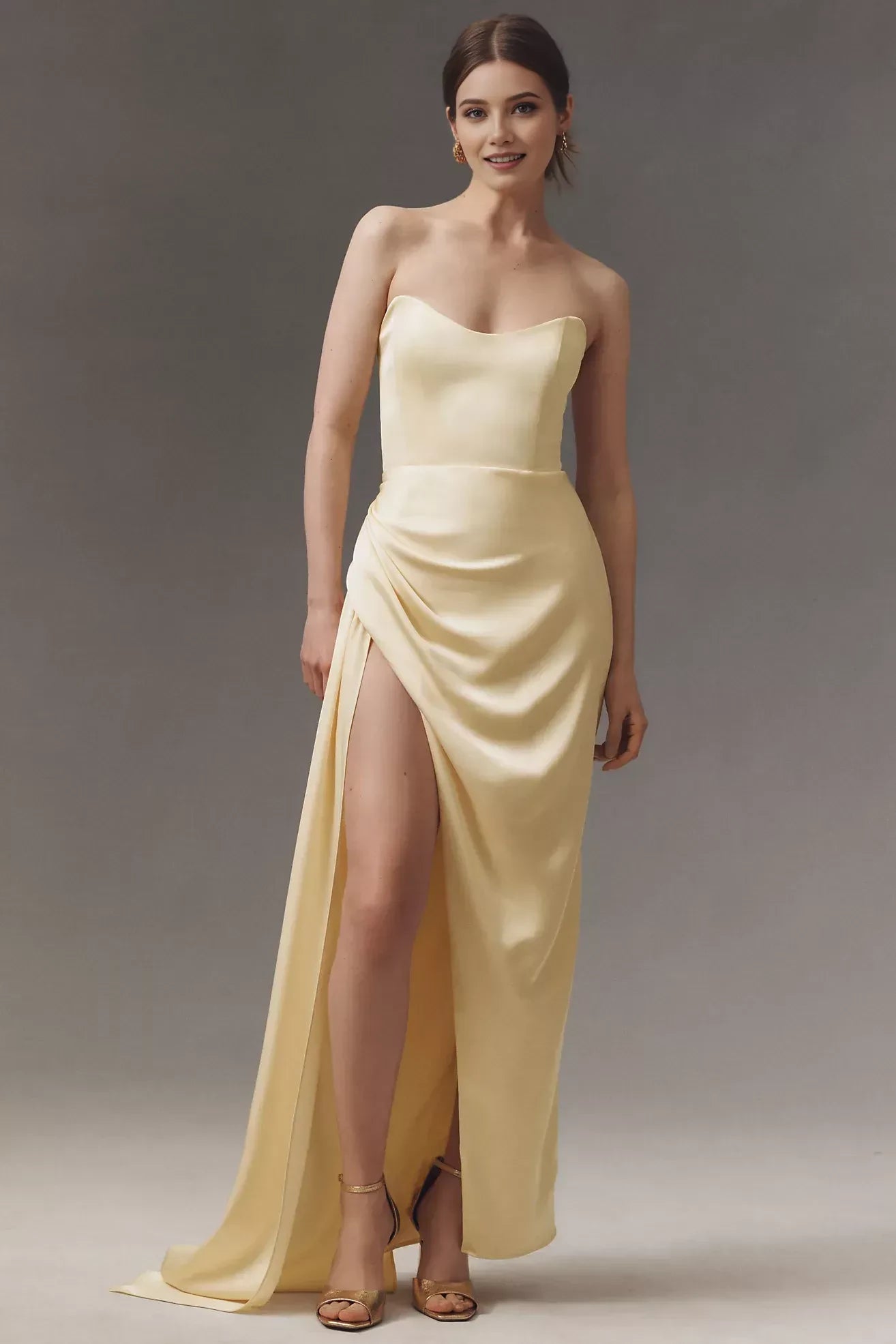 Gorgeous Sheath Strapless Sleeveless Zipper Back Floor Length Evening Dress