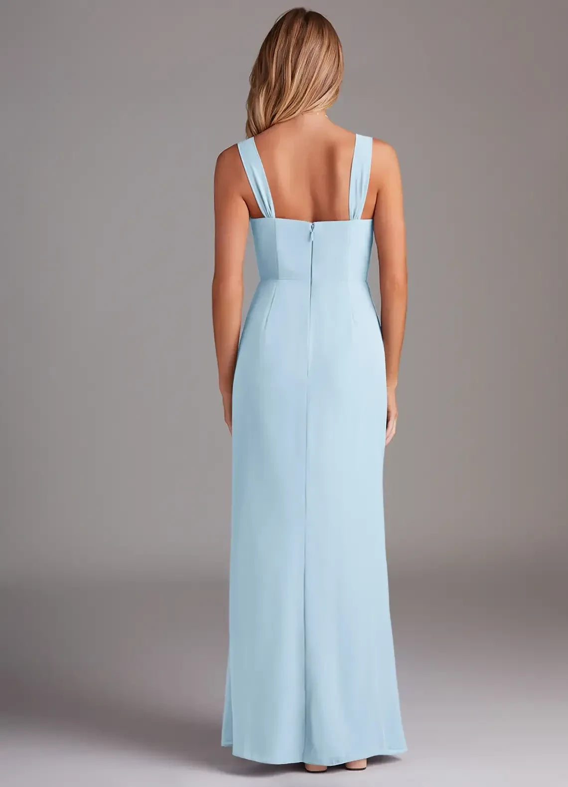 Gorgeous Sheath Sweetheart Neck Sleeveless Zipper Back Floor Length Bridesmaid Dress