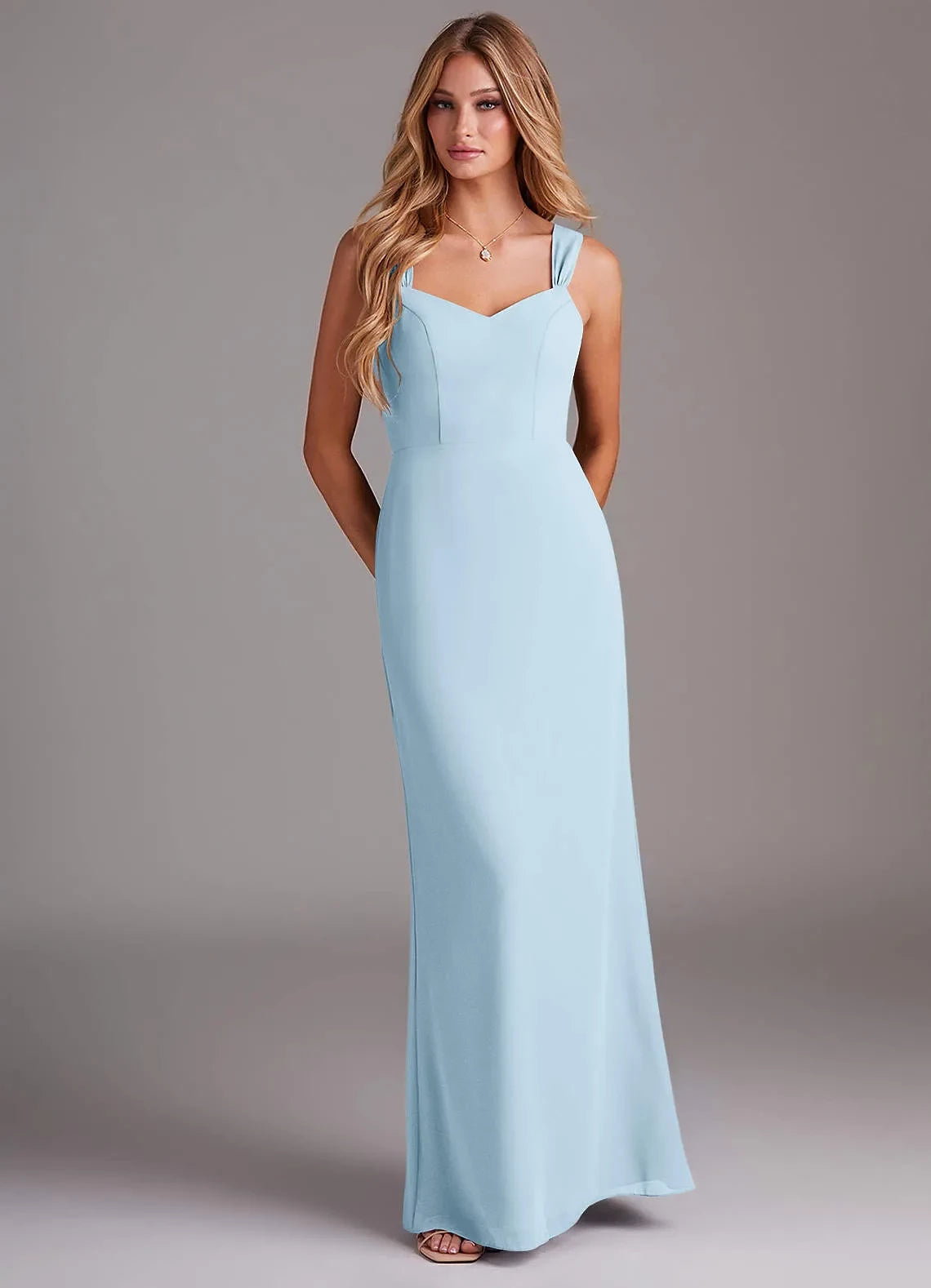 Gorgeous Sheath Sweetheart Neck Sleeveless Zipper Back Floor Length Bridesmaid Dress