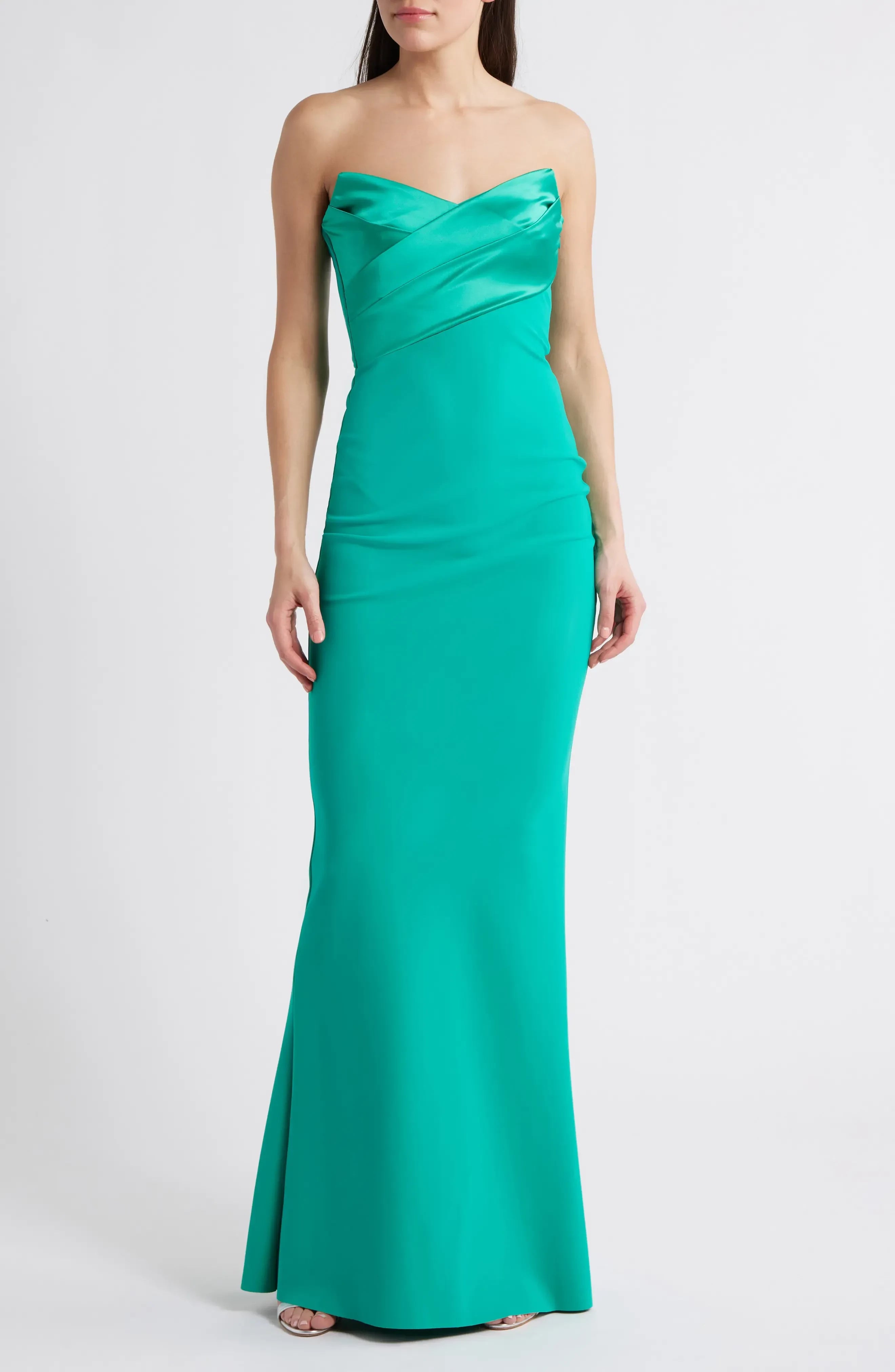 Gorgeous Strapless Sweetheart Neckline Sleeveless Ruched Back Floor Length Evening Dress