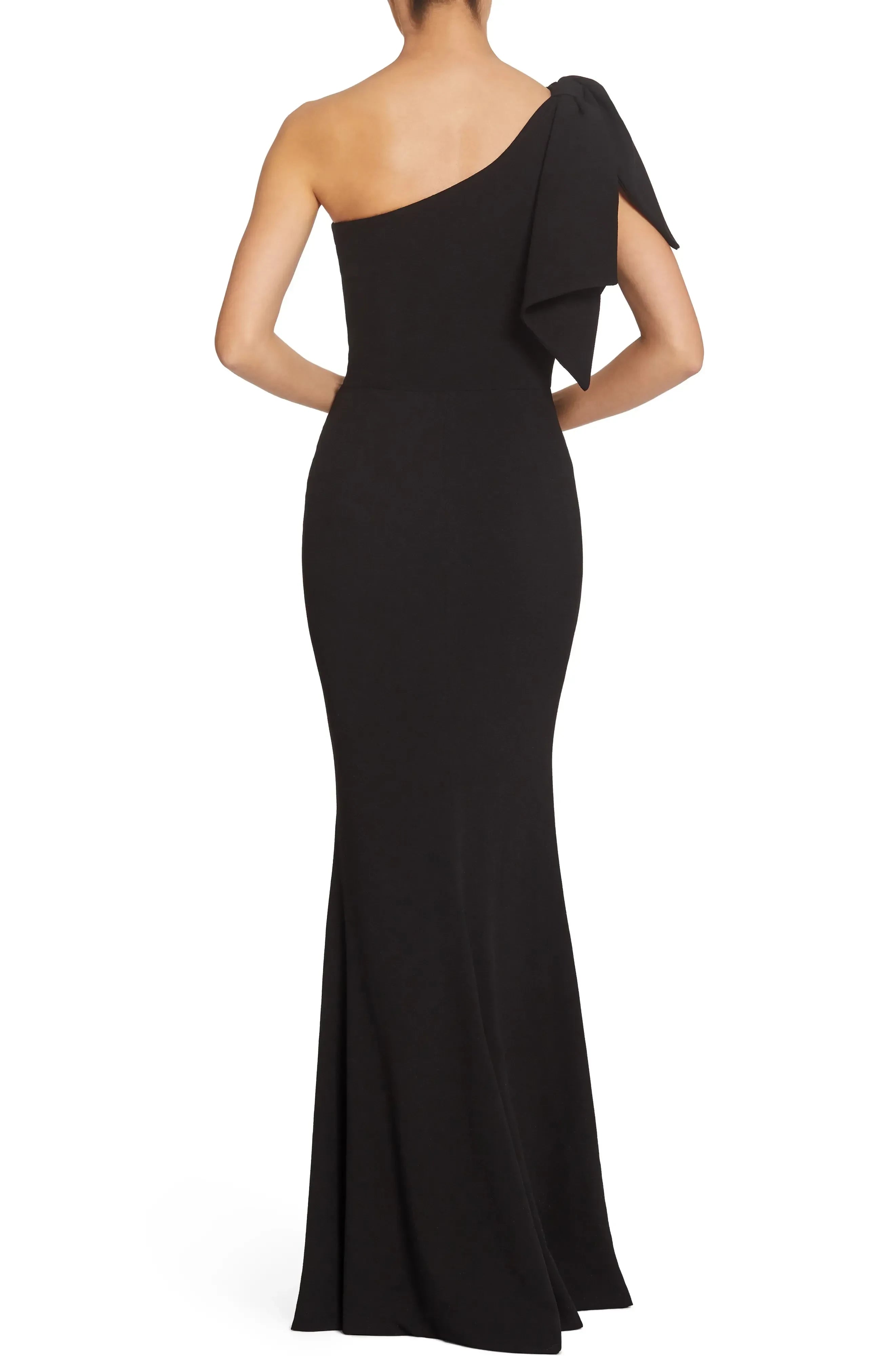 Gorgeous Trumpet One Shoulder Ruffle Sleeve Open Back Floor Length Bridesmaid Dress