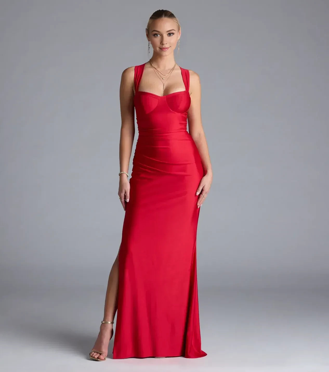 Gorgeous Trumpet Sweetheart Neck Sleeveless Crisscross Tie Back Floor Length Bridesmaid Dress