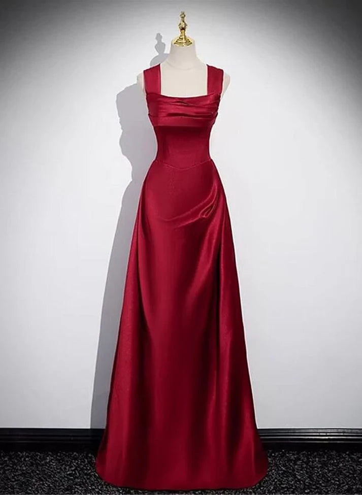 Gorgeous Elegant A-Line Sleeveless Red Long Prom Dress Party Dress Cocktail Dress Homecoming Dress Evening Dress