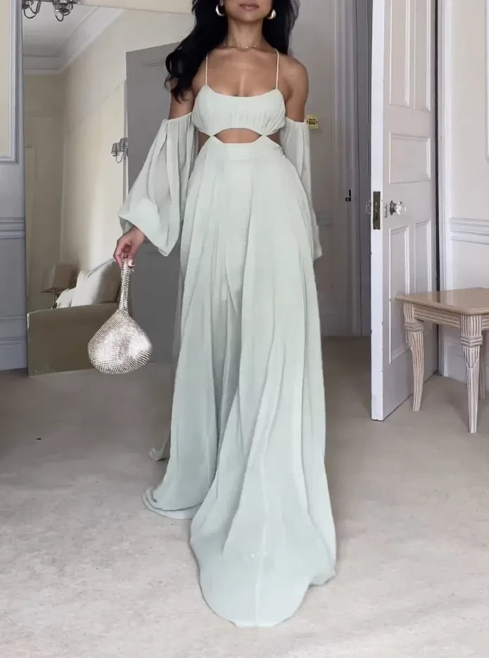 Gorgeous Light Blue Off The Shoulder A-Line Backless Elegant Long Prom Dress Cocktail Dress Homecoming Dress Evening Dress Party Dress