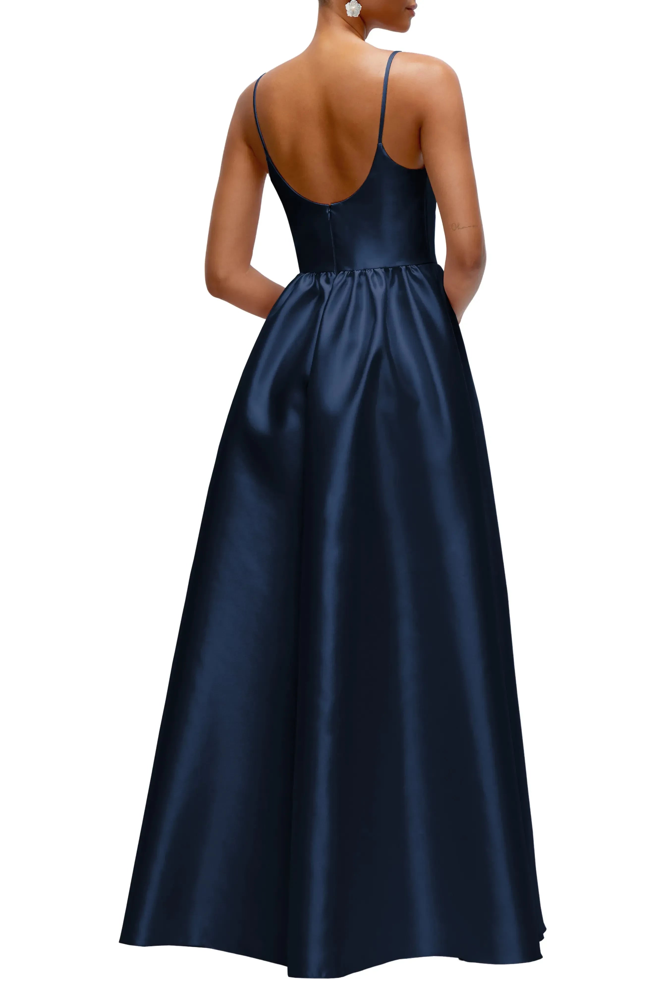 Graceful A  Line Square Neck Sleeveless Open Back Floor Length Evening Dress