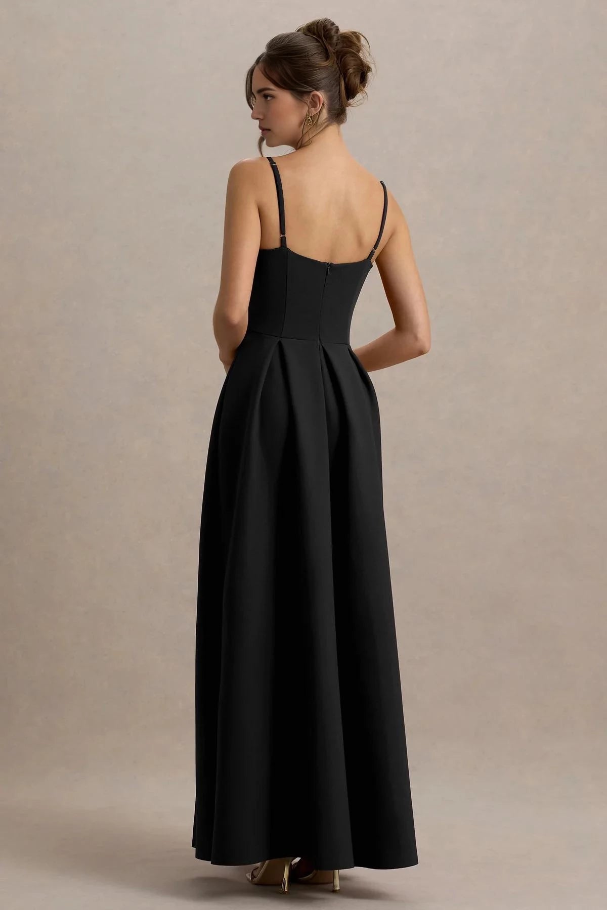 Graceful A Line Square Neck Sleeveless Zipper Back Floor Length Evening Dress