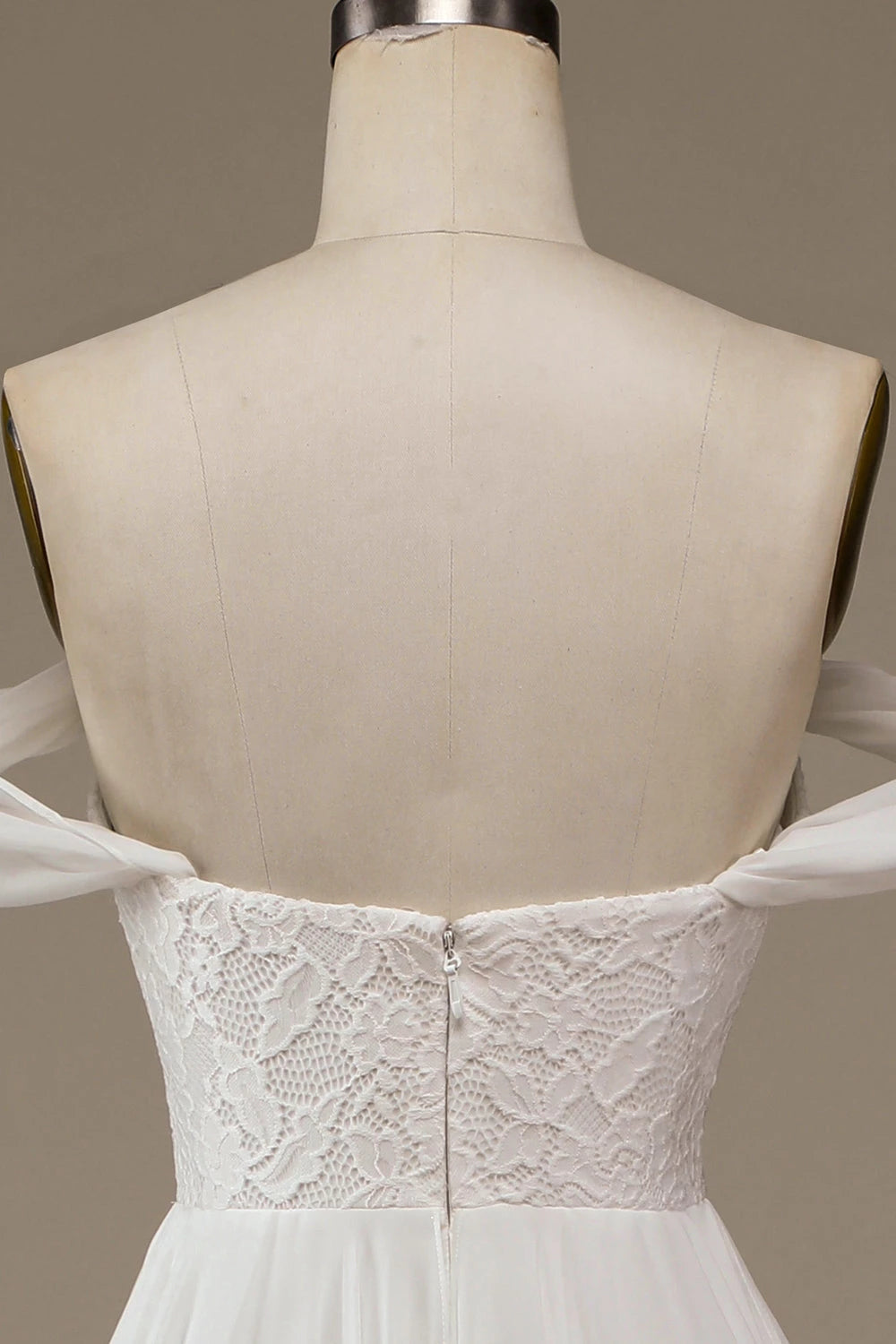 Graceful A Line Sweetheart Off Shoulder Zipper Back Maxi Wedding Dress