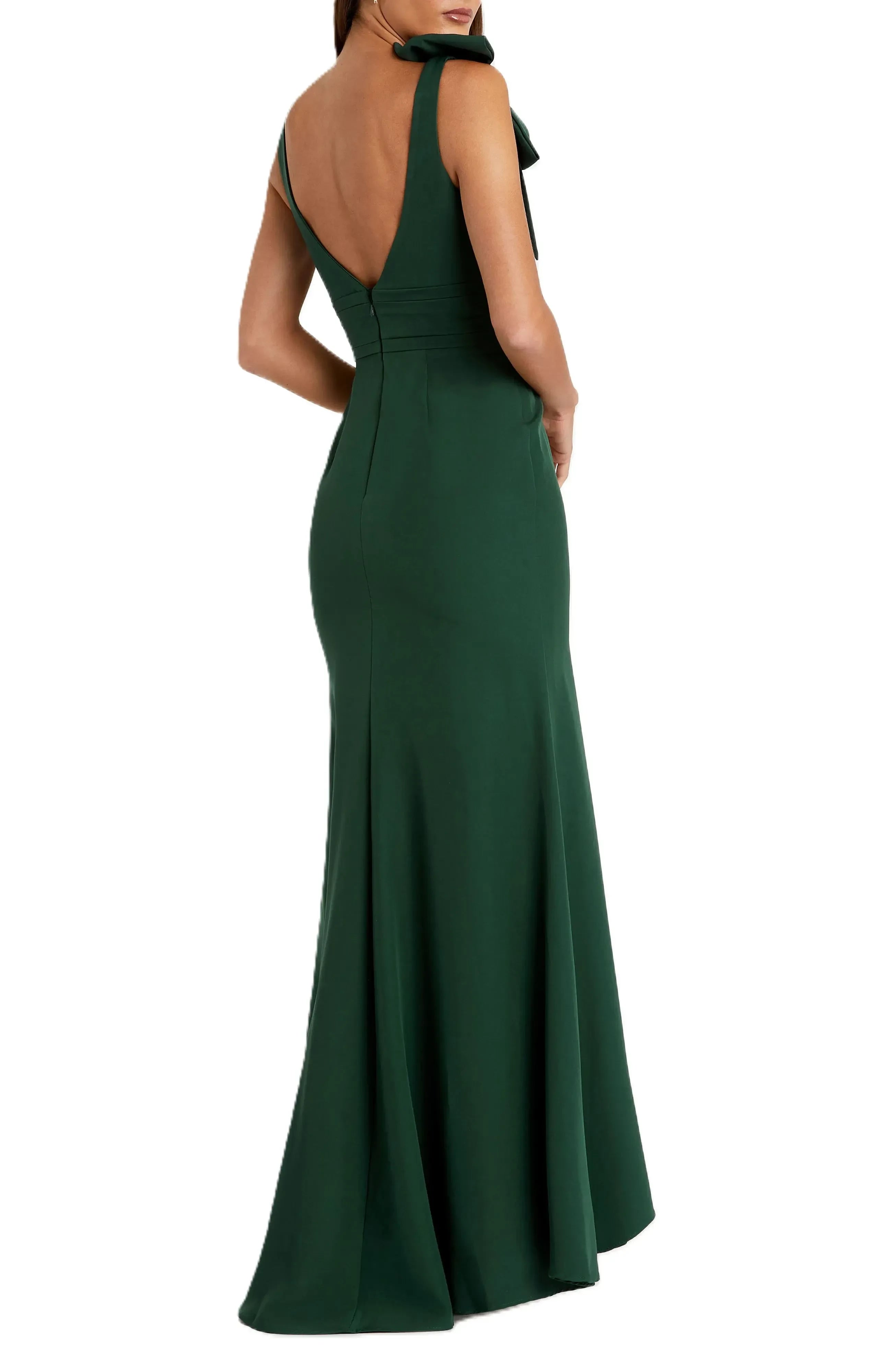 Graceful Sheath Deep V Neck Sleeveless Open Back Floor Length Evening Dress