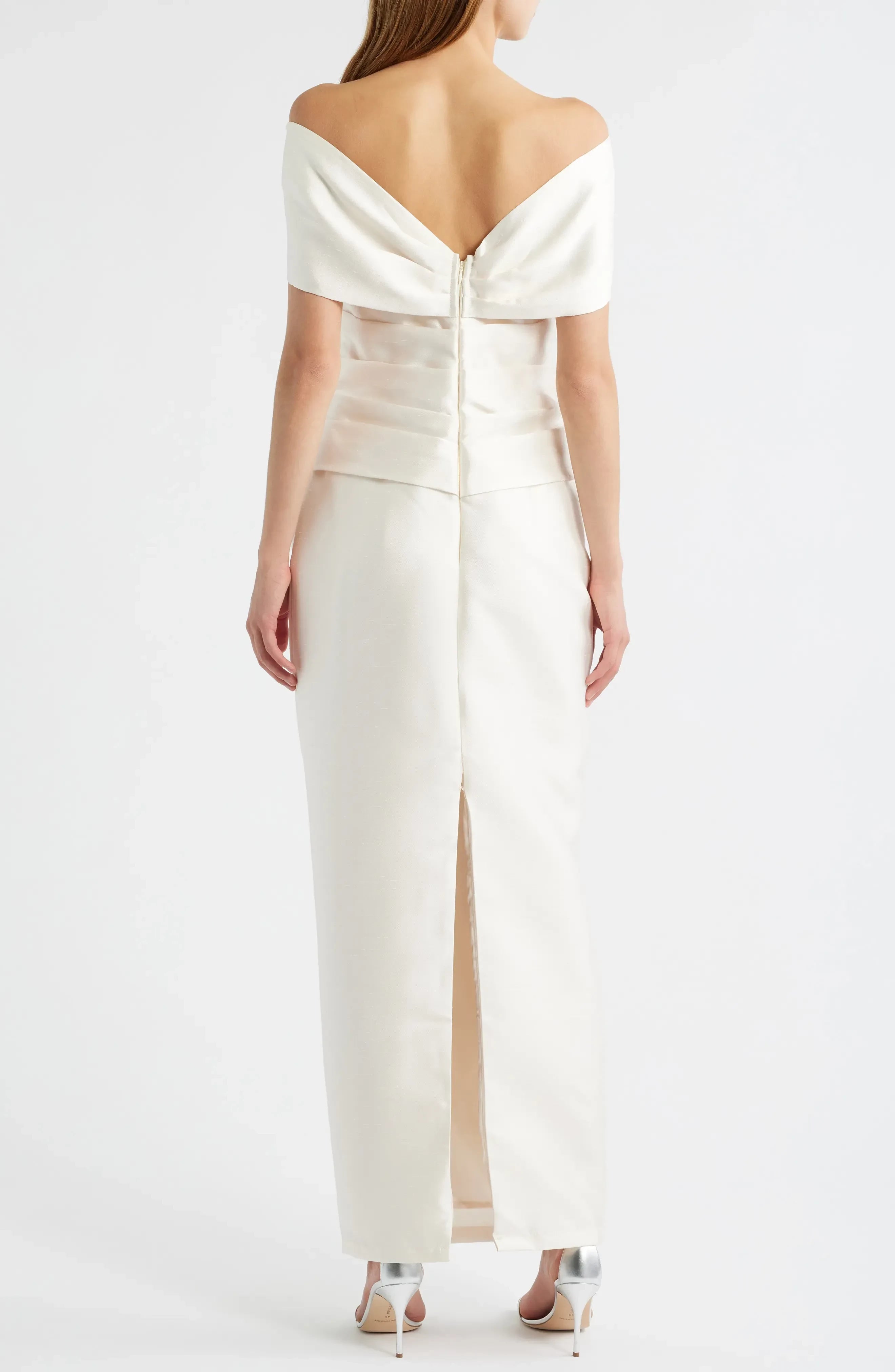 Graceful Sheath Off Shoulder Sleeveless Zipper Back Floor Length Evening Dress