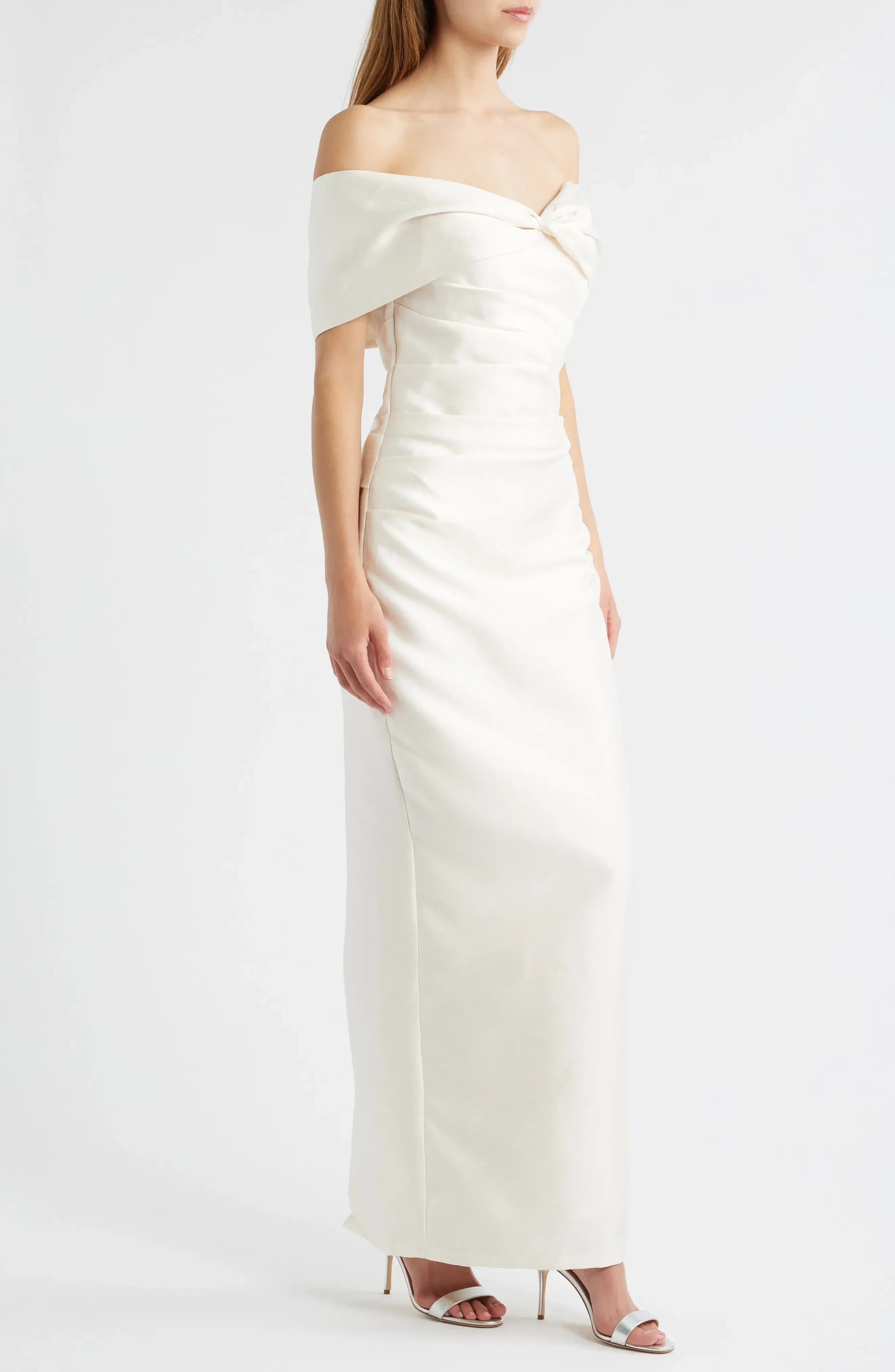 Graceful Sheath Off Shoulder Sleeveless Zipper Back Floor Length Evening Dress