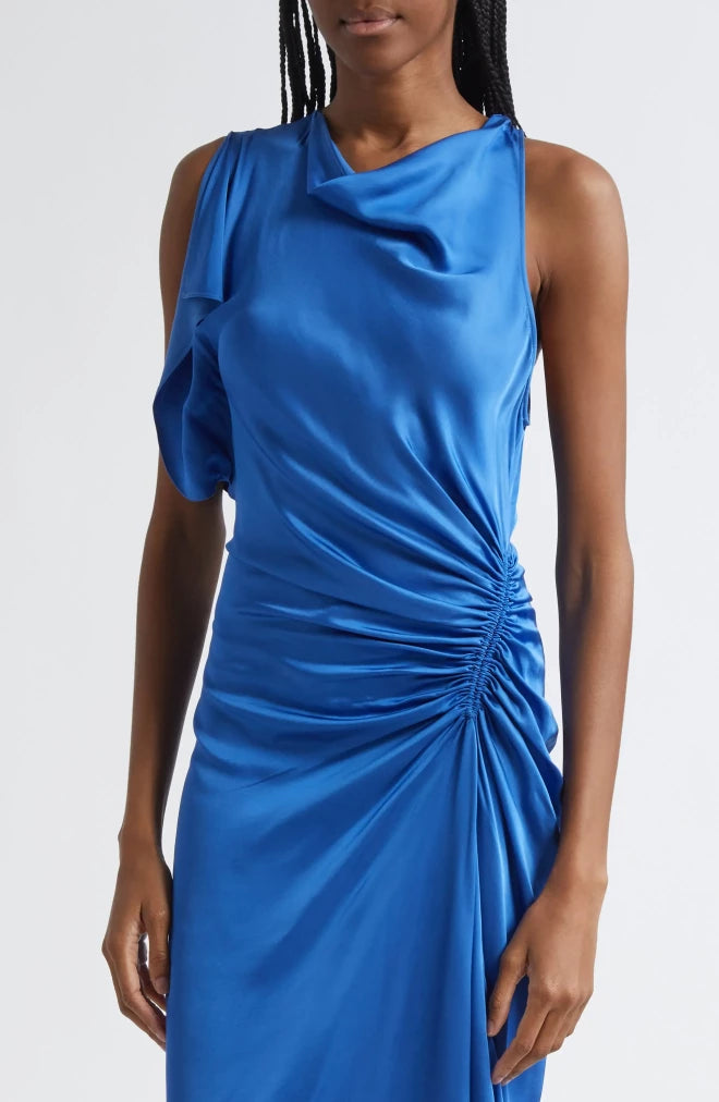 Graceful Sheath One Shoulder Sleeveless Zipper Back Floor Length Evening Dress